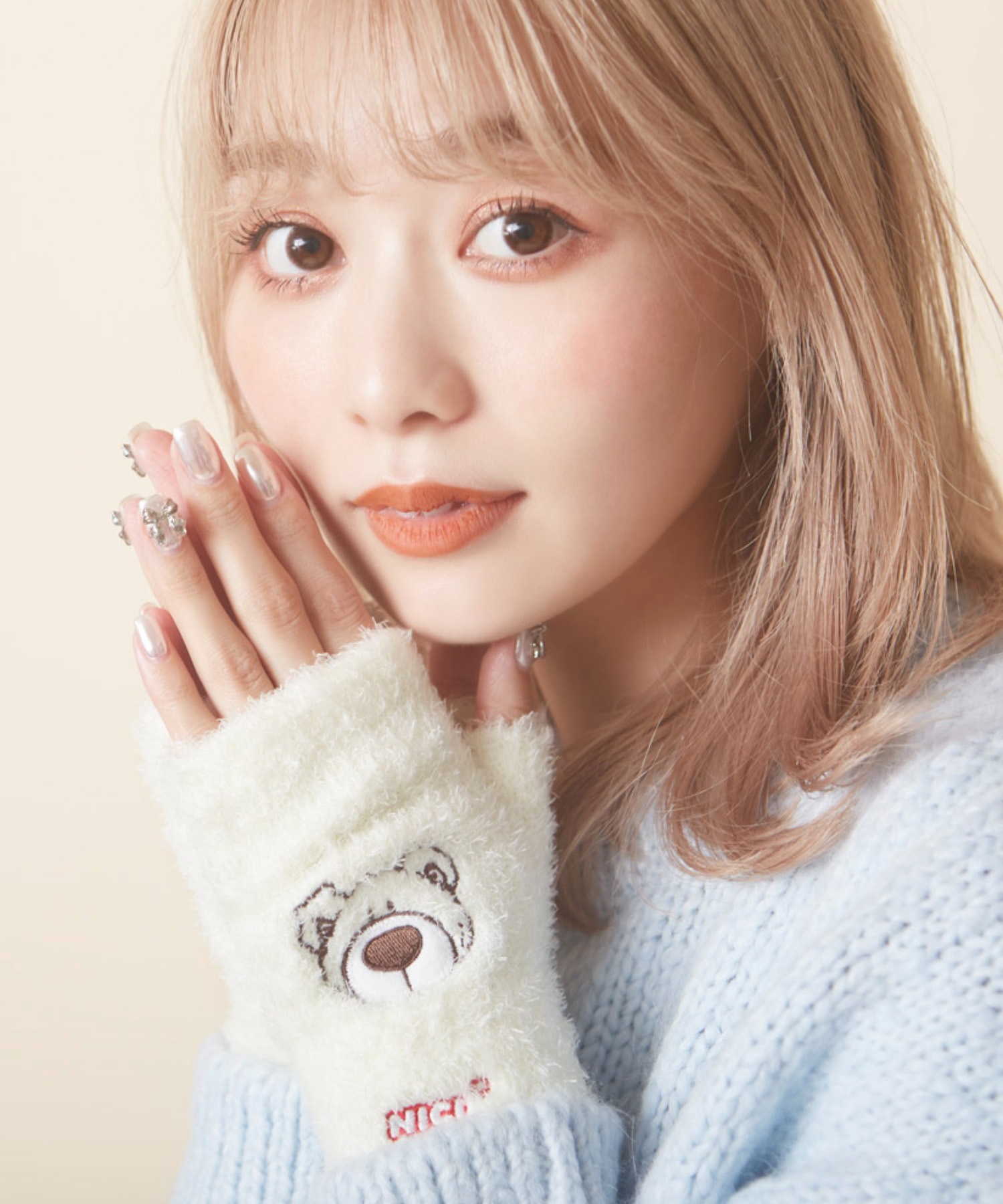 GLAMLIN グラムリン × NICI ニキ コラボレーション 手袋 ふわふわ 防寒 ハンドウォーマー MGNNH(GRL-FREE)