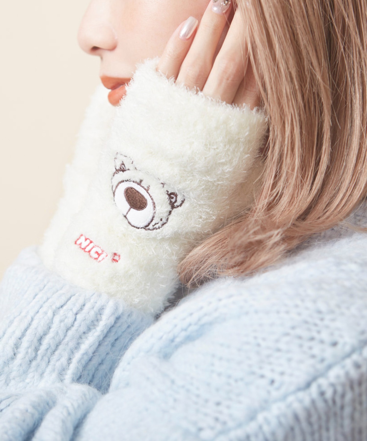 GLAMLIN グラムリン × NICI ニキ コラボレーション 手袋 ふわふわ 防寒 ハンドウォーマー MGNNH(GRL-FREE)