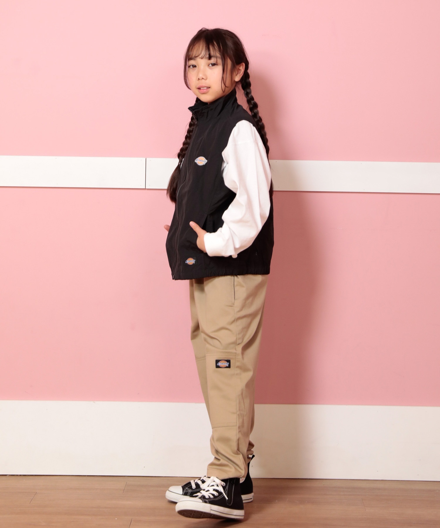 Dickies ディッキーズ ロングパンツ キッズ スケートボード ダブルニーシェフパンツ ムラサキスポーツ限定 14764500(31GRN-XXS)