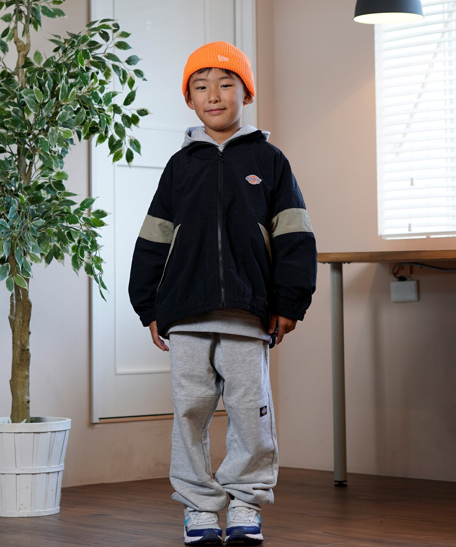 Dickies ディッキーズ アウター キッズ ジャンパー ブルゾン 配色切り替え 80753200 ムラサキスポーツ限定(80BK-130cm)