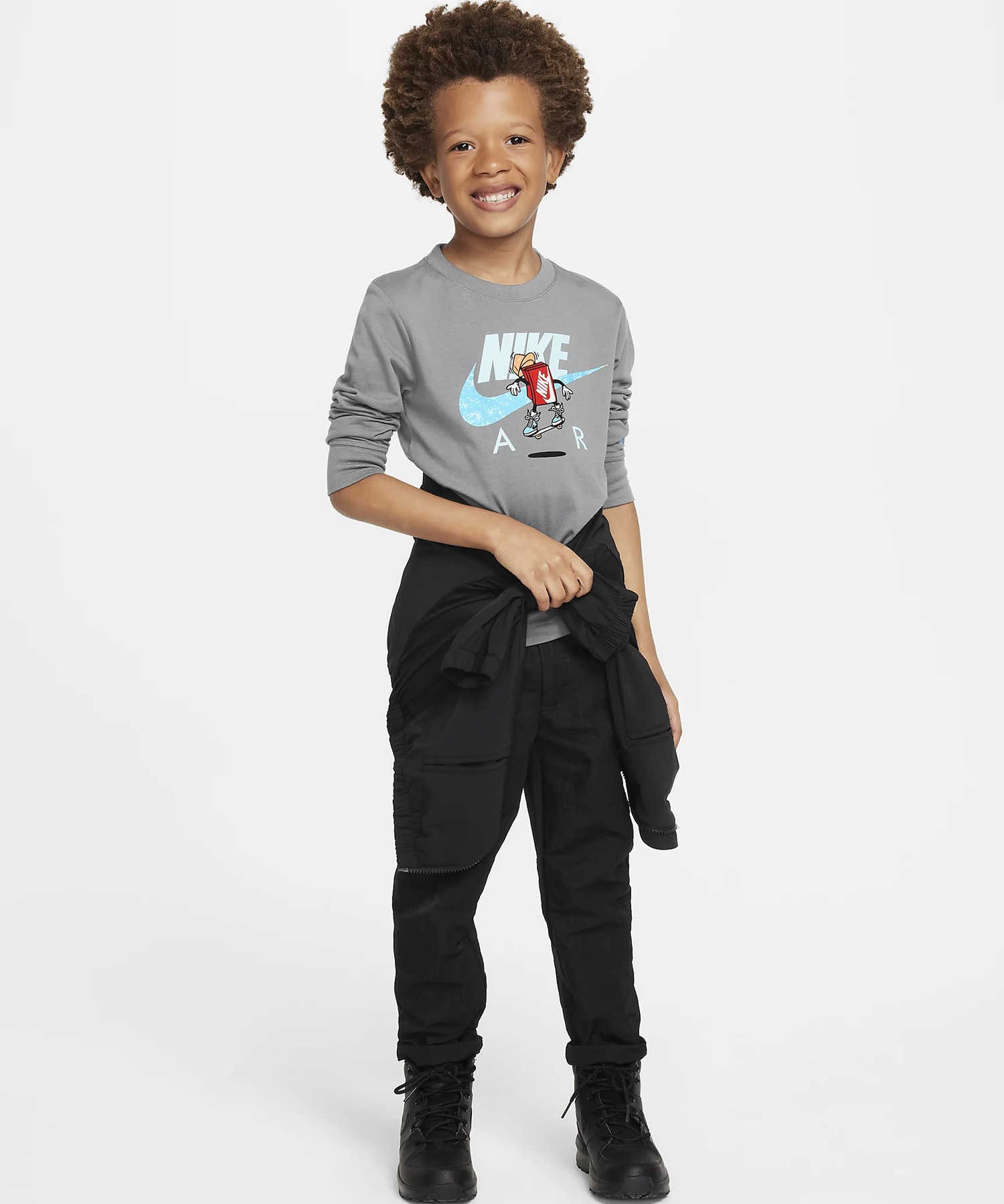 NIKE ナイキ 長袖 Tシャツ キッズ ロンT クルーネック フロントプリント 86M359-M19 ロングスリーブ|ムラサキスポーツオンラインストア 通販 NIKE ナイキ 長袖 Tシャツ キッズ ロンT クルーネック フロントプリント 86M359-M19 ロングスリーブ|ムラサキスポーツオンラインストア 通販