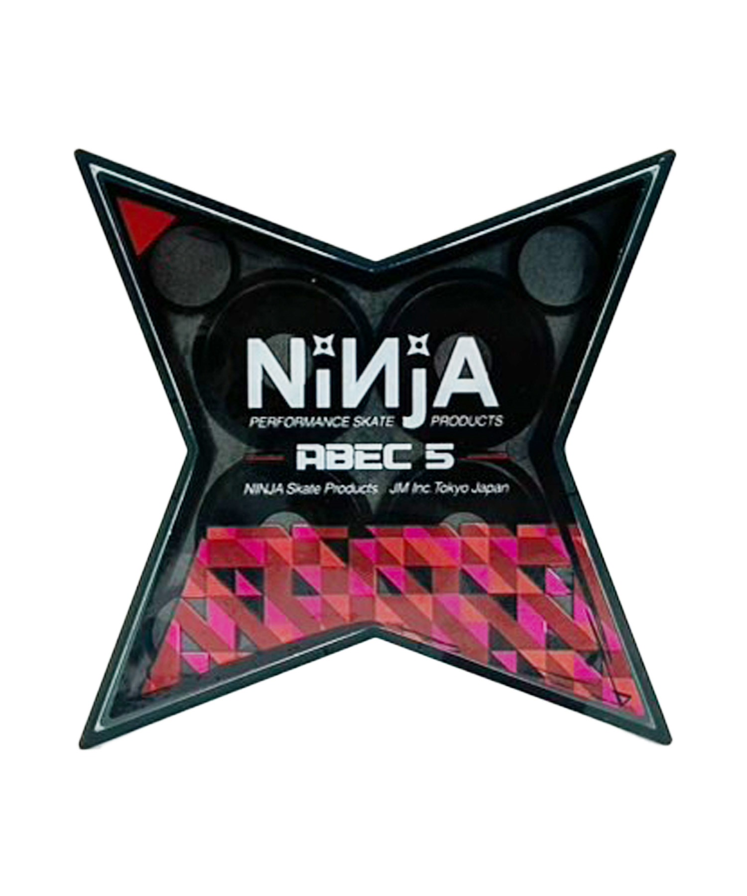 NINJA ニンジャ スケートボード パーツ ベアリング ABEC5 スター OIL ムラサキスポーツ(RED-ONE)