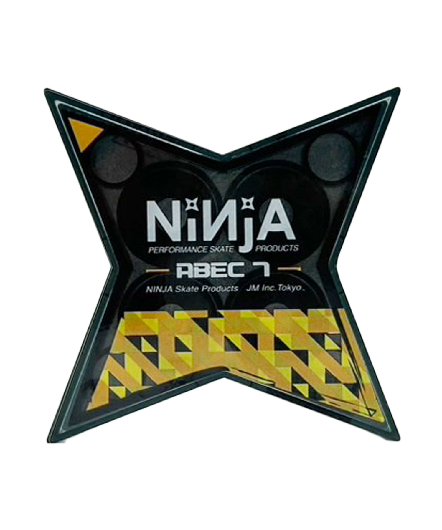 NINJA ニンジャ スケートボード パーツ ベアリング ABEC7 スター OIL ムラサキスポーツ(YEL-ONE)