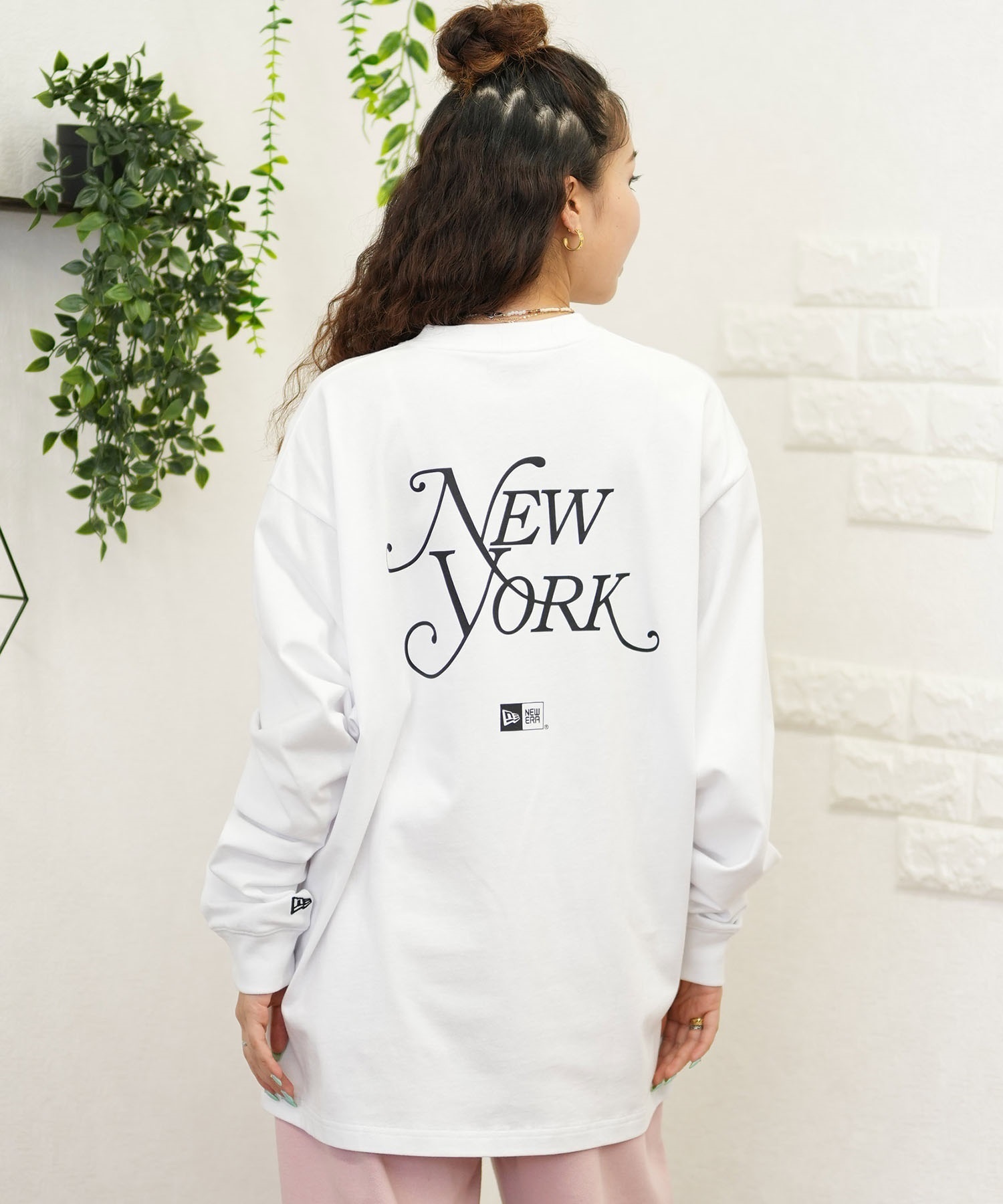 NEW ERA ニューエラ 長袖 Tシャツ レディース ロンT バックプリント