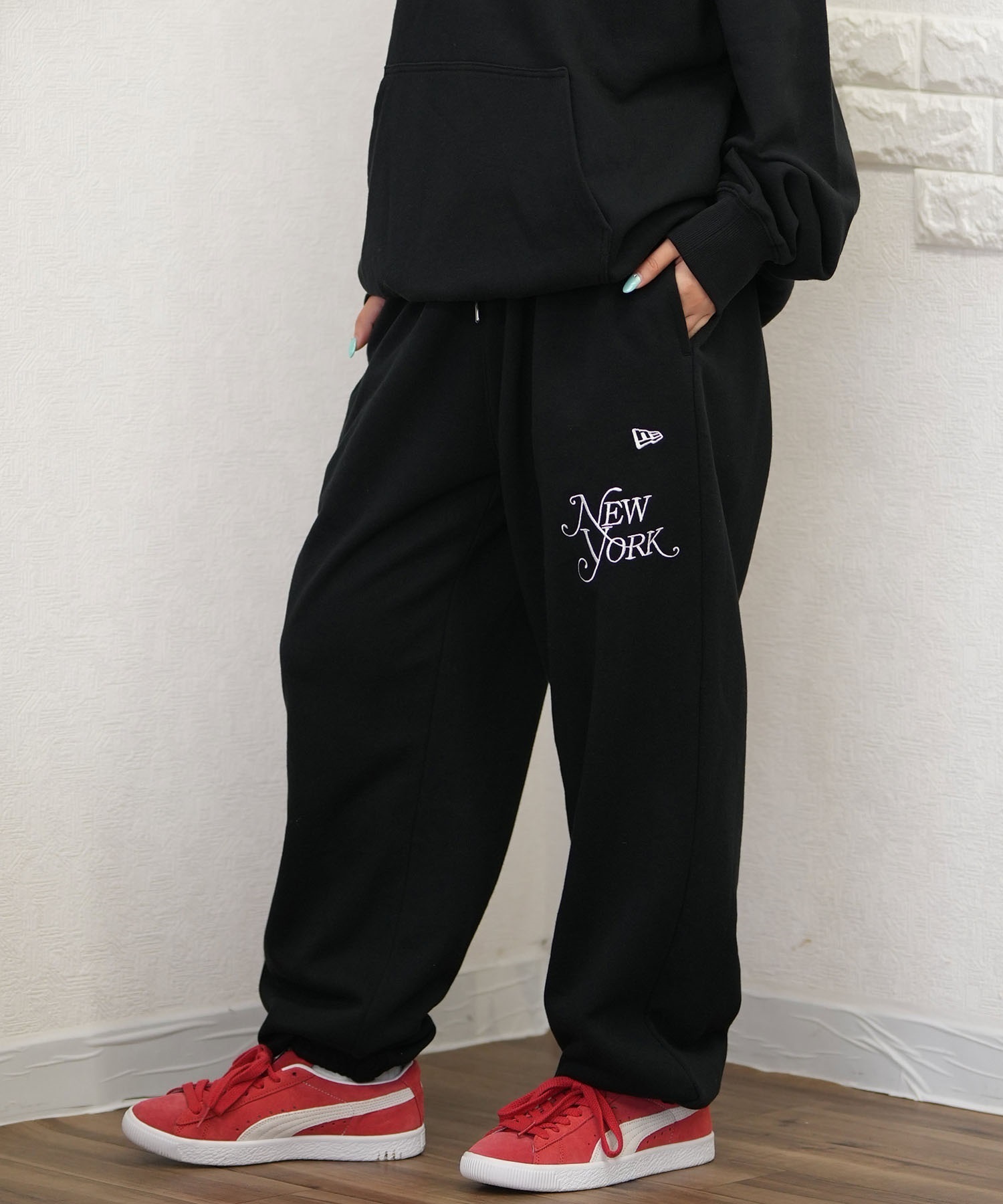 NEW ERA ニューエラ スウェットパンツ レディース 刺繍ロゴ ロング