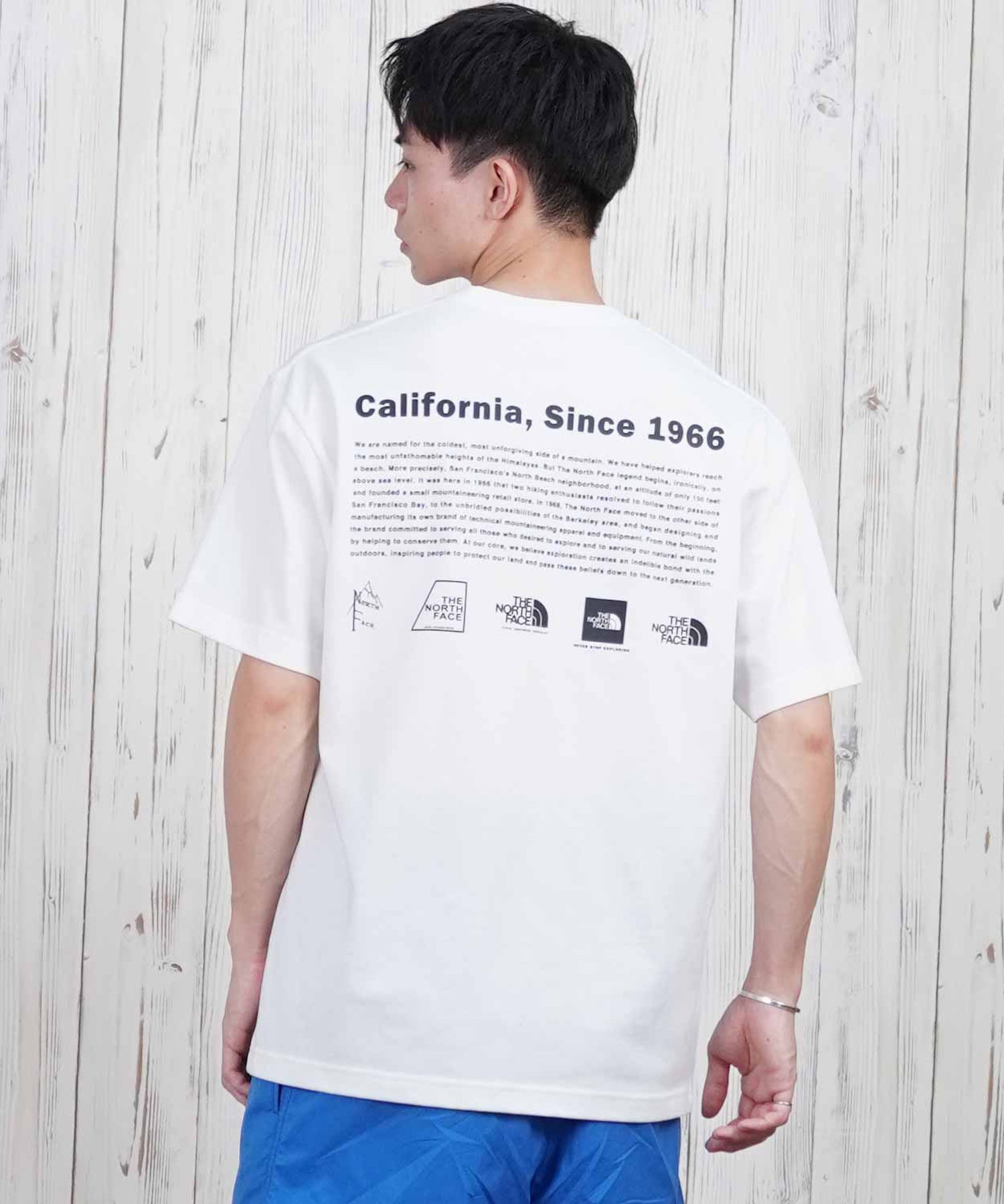 THE NORTH FACE ザ・ノース・フェイス 半袖 Tシャツ メンズ バックプリント 速乾 ショートスリーブヒストリカルロゴティー NT32407(W-S)