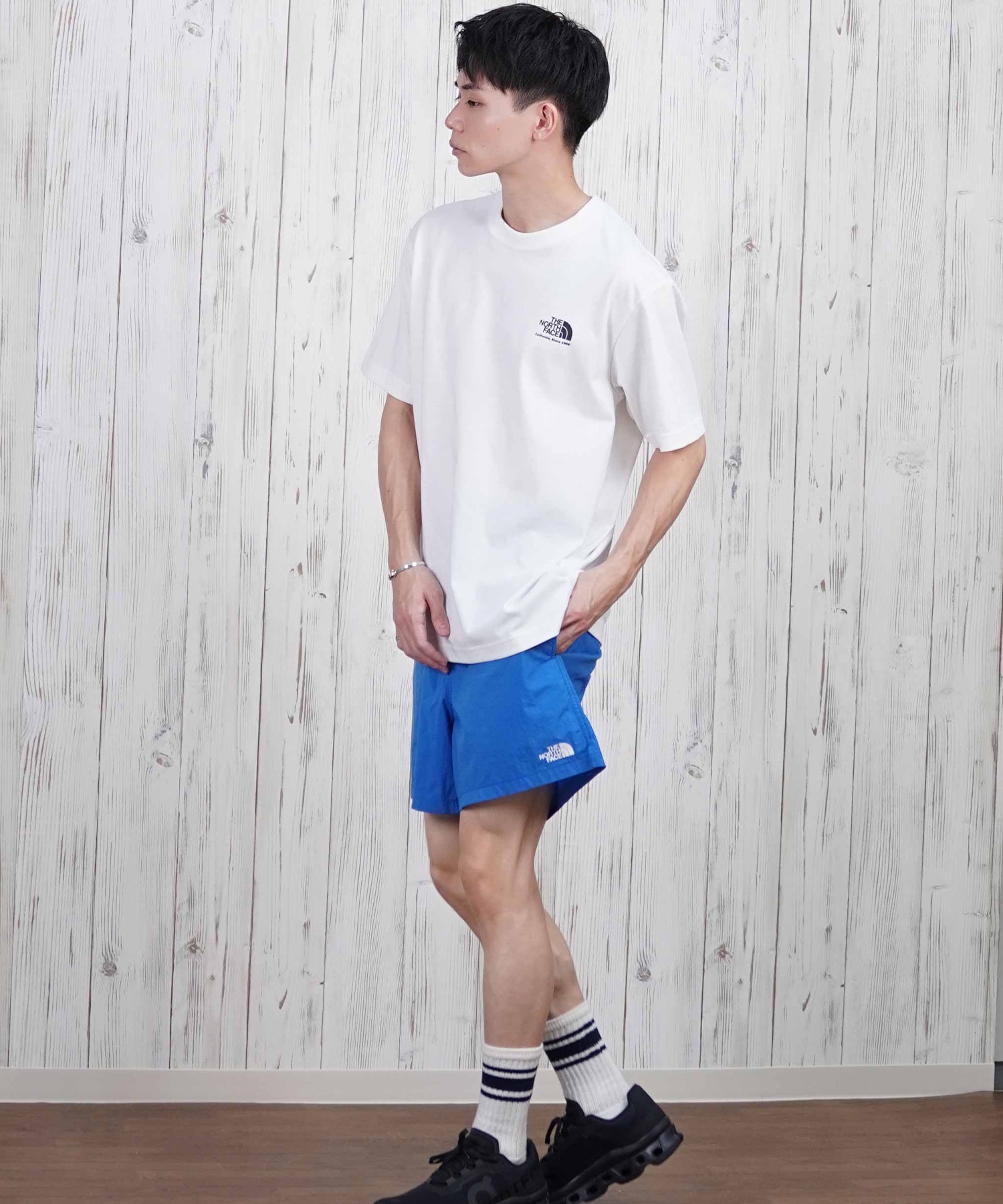 THE NORTH FACE ザ・ノース・フェイス 半袖 Tシャツ メンズ バックプリント 速乾 ショートスリーブヒストリカルロゴティー NT32407(W-S)