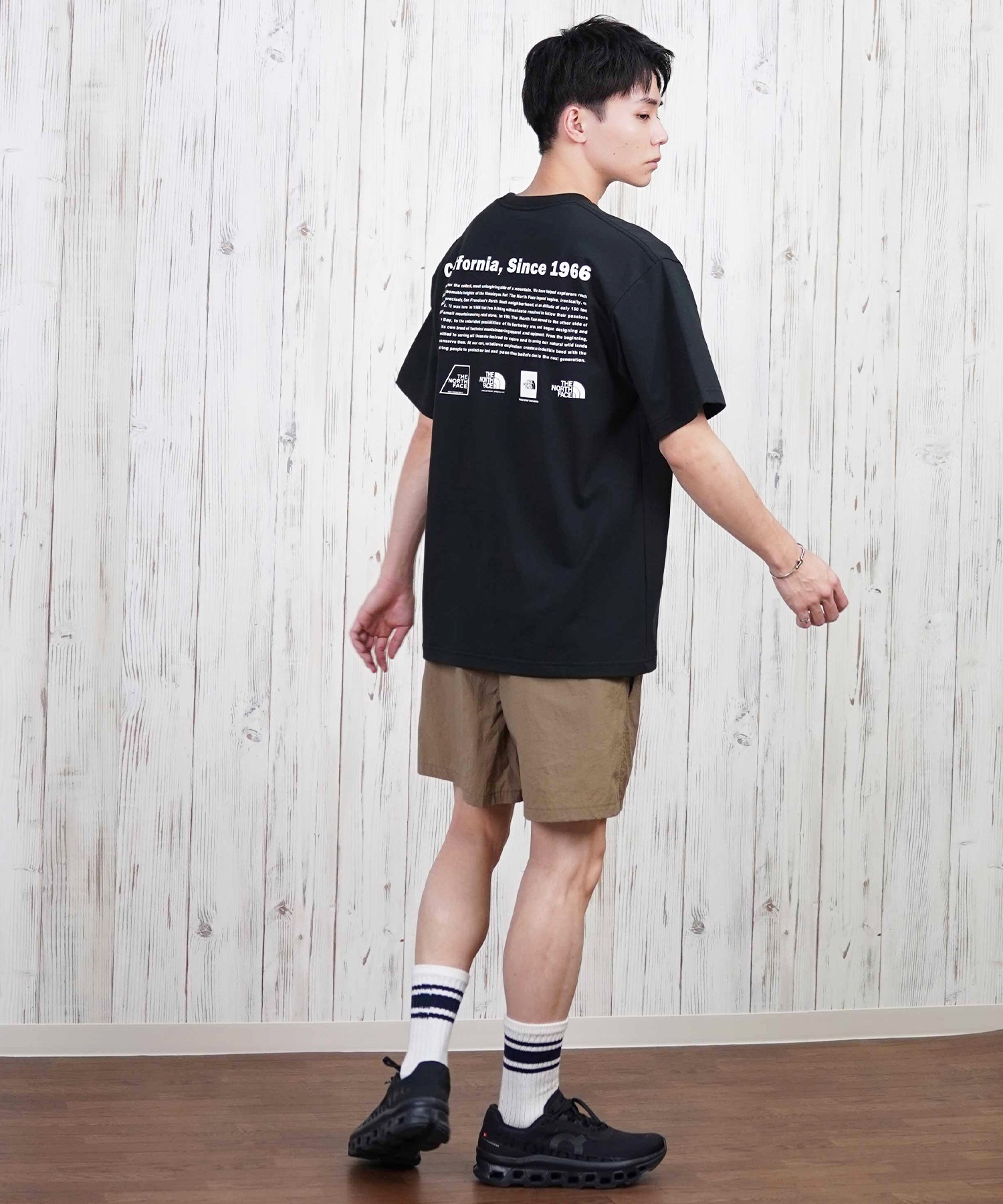 THE NORTH FACE ザ・ノース・フェイス 半袖 Tシャツ メンズ バックプリント 速乾 ショートスリーブヒストリカルロゴティー NT32407(W-S)
