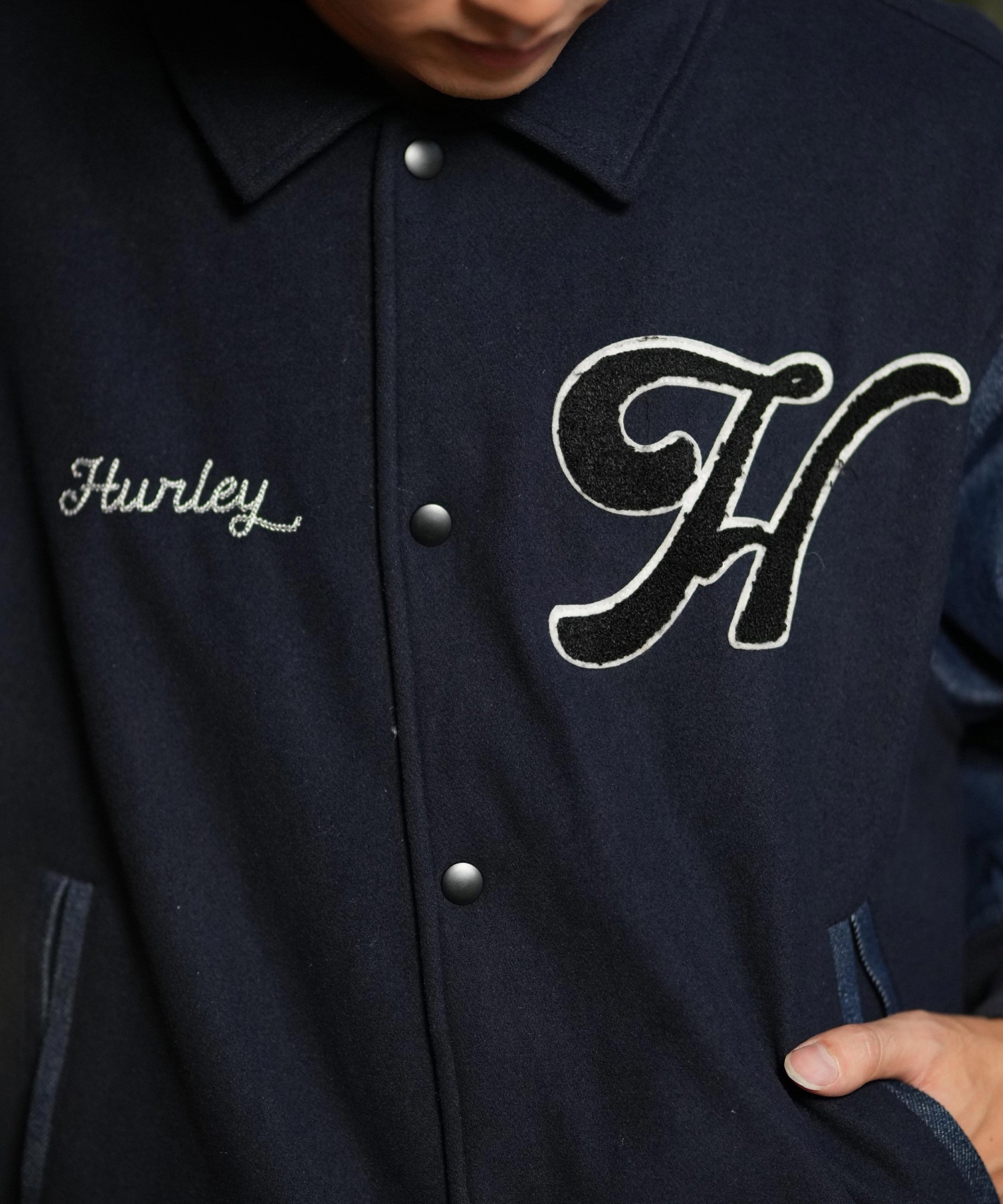 セール】【Hurley/ハーレー】スタジャン スタジアムジャンパー M