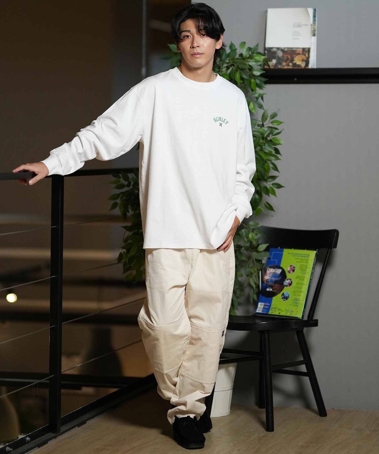Hurley ハーレー 長袖 Tシャツ メンズ ロンT ヘビーウェイト バックプリント MCLS242026(SGE-M)