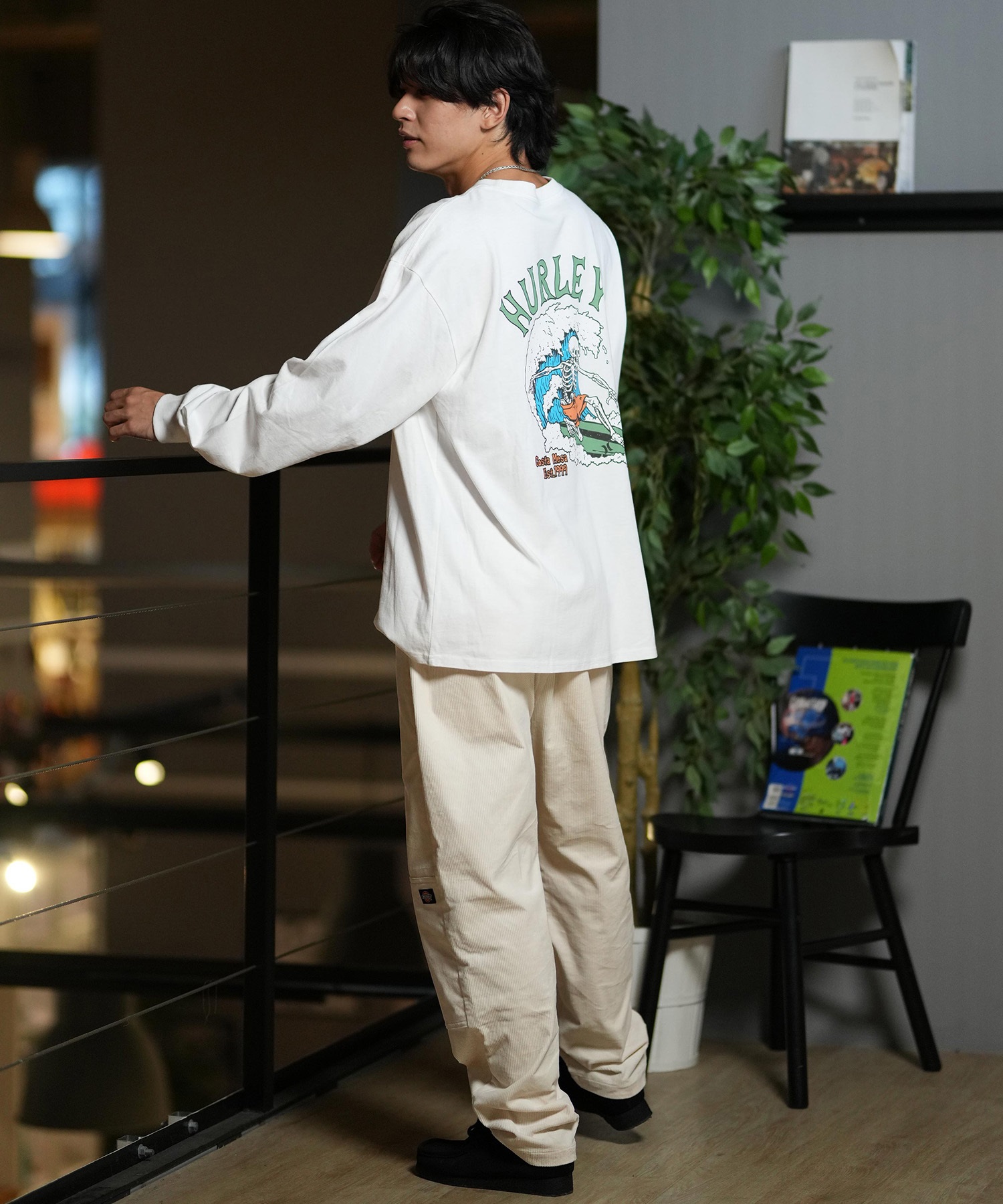 Hurley ハーレー 長袖 Tシャツ メンズ ロンT ヘビーウェイト バックプリント MCLS242026(SGE-M)
