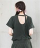 Hurley ハーレー 半袖 Tシャツ レディース スウェット生地 バックオープン ワンポイント ロゴ WSS2421016(AGHT-FREE)