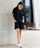 Hurley ハーレー 半袖 Tシャツ レディース スウェット生地 バックオープン ワンポイント ロゴ WSS2421016(AGHT-FREE)