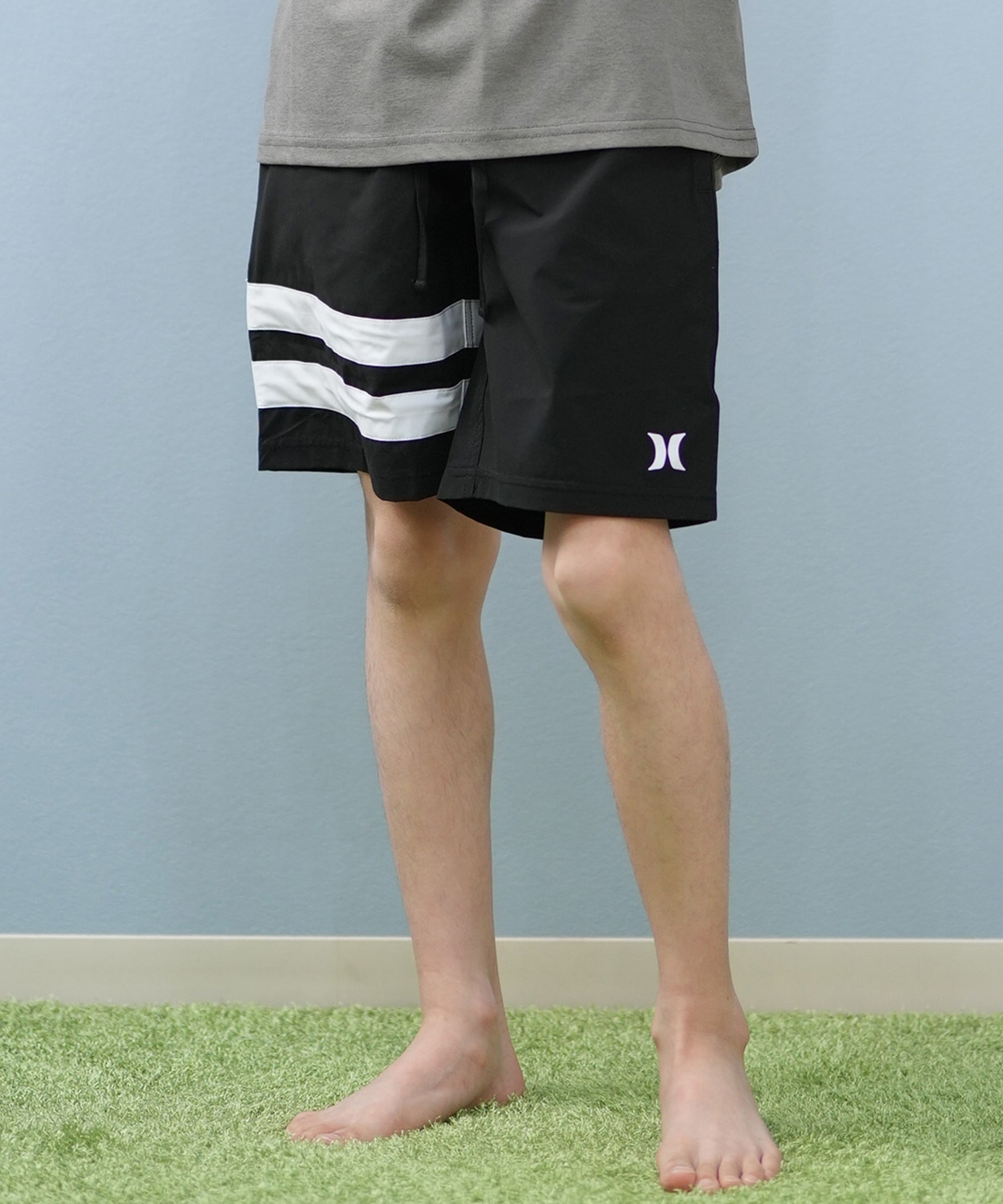 Hurley ハーレー 水着 海パン トランクス サーフパンツ キッズ ジュニア 子供 ロゴ シンプル BBS2200001(BLK1-130cm)