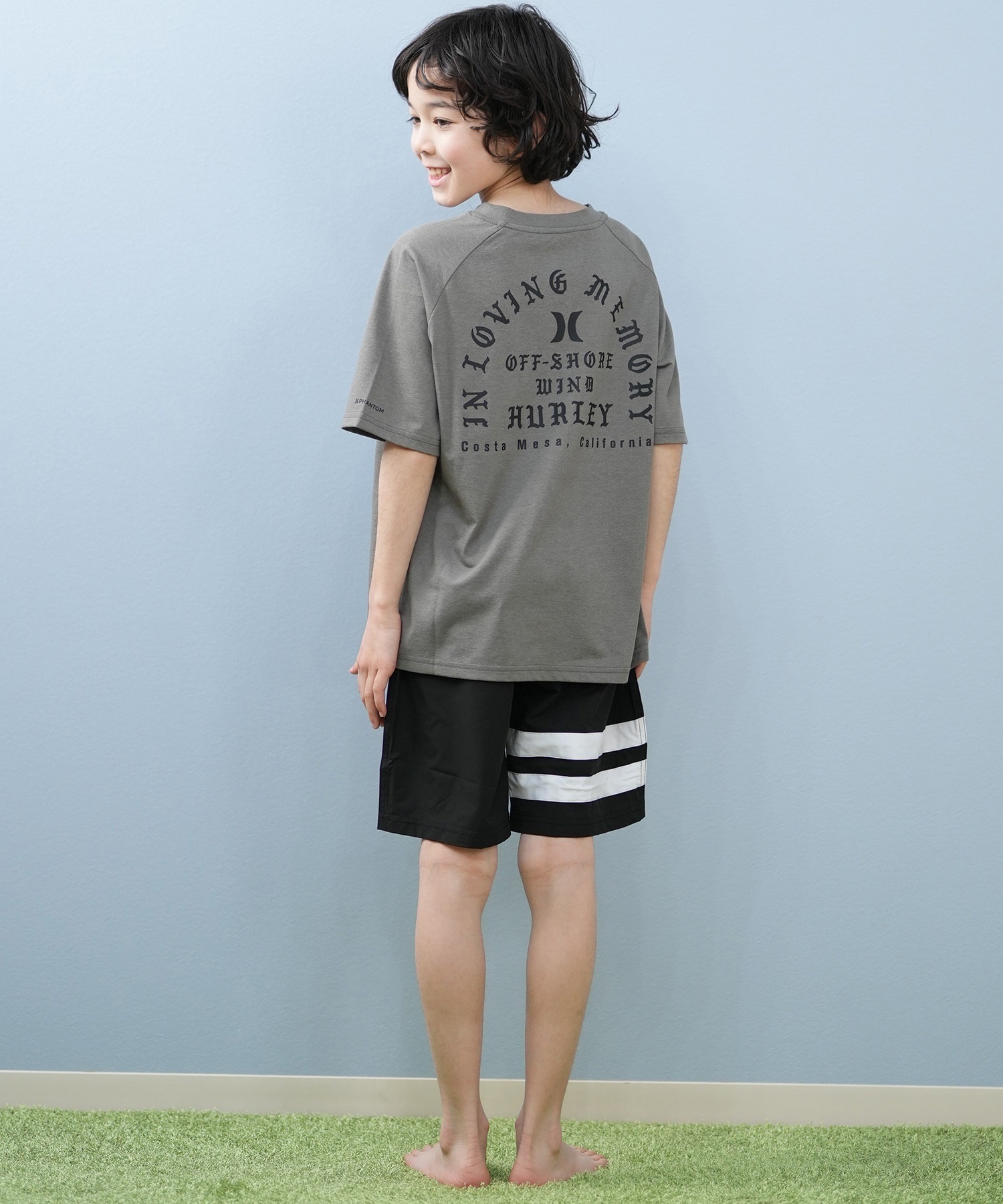 Hurley ハーレー 水着 海パン トランクス サーフパンツ キッズ ジュニア 子供 ロゴ シンプル BBS2200001(BLK1-130cm)