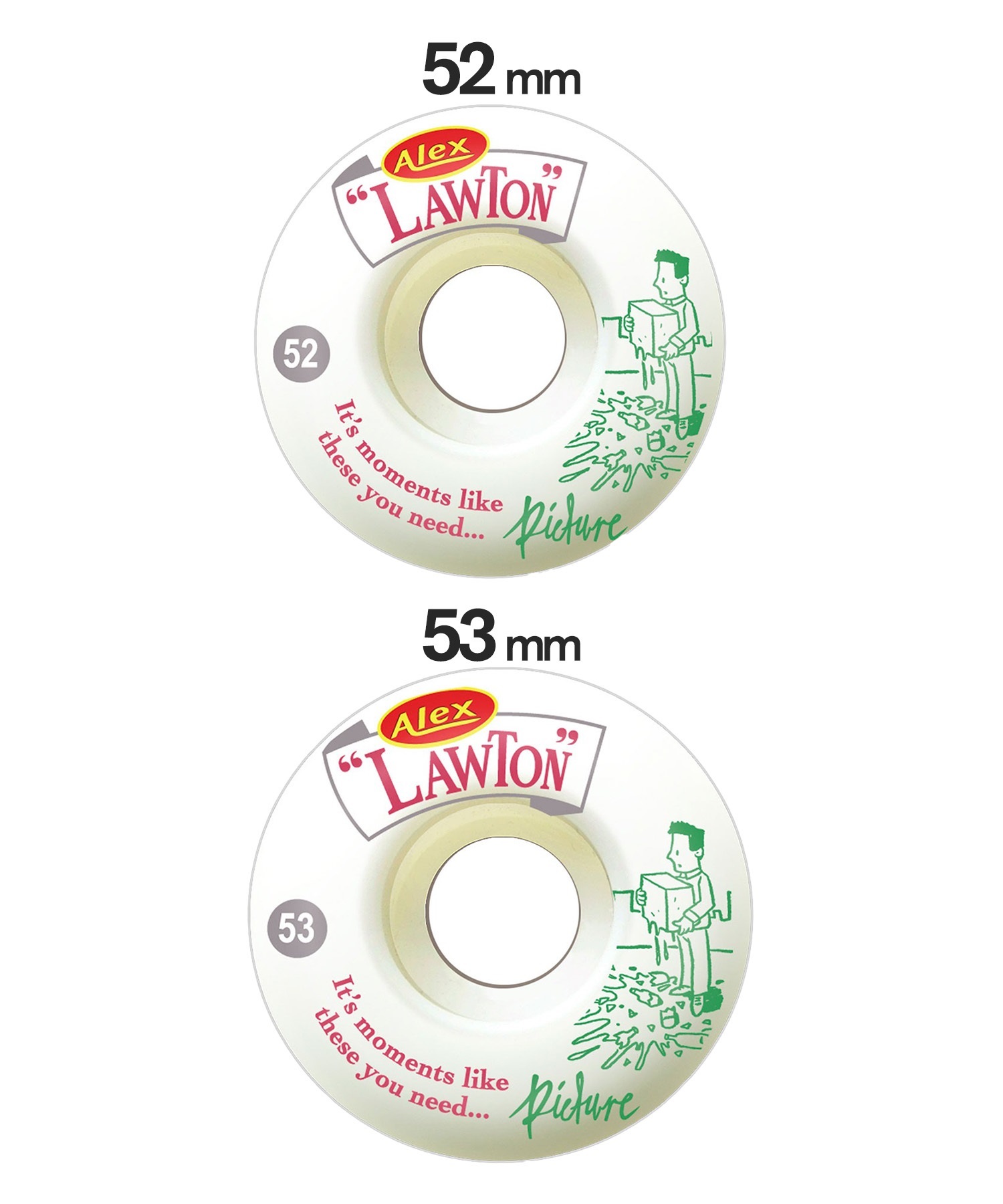 PICTURE WHEELS ピクチャーウィール スケートボード ウィール 52mm,53mm 103a LAWTON MOMENTS ムラサキスポーツ(WT-52)
