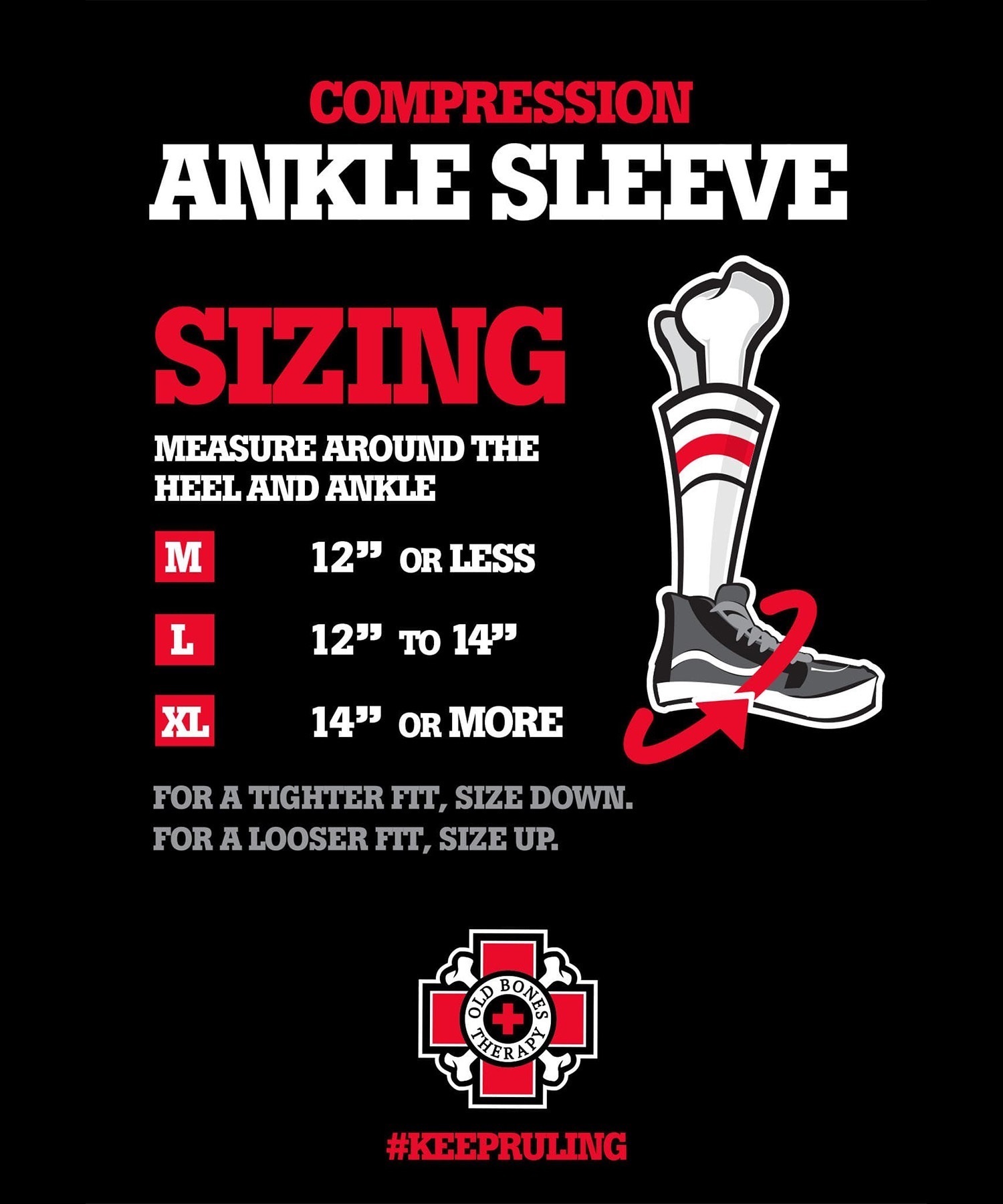 OLD BONES THERPY オールドボーンズ スケートボード サポーター ANKLE SLEEVE ムラサキスポーツ(BLK-M)