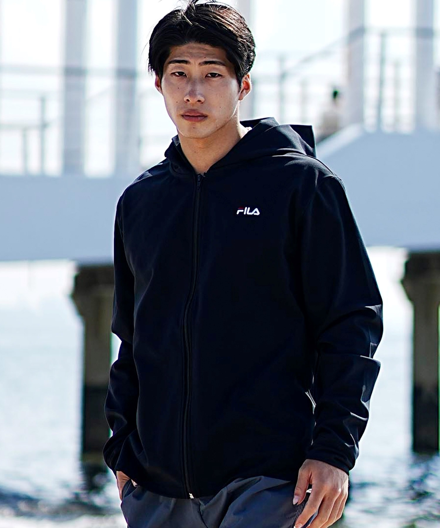 【新作からSALEアイテム等お得な商品満載】 新品*FILA フィラ*UVカット90% パーカーワンピース 吸水速乾 その他