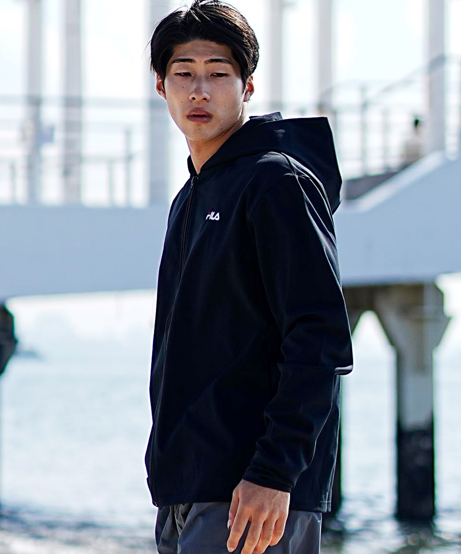 FILA フィラ ラッシュガード パーカー メンズ 長袖 ジップアップ