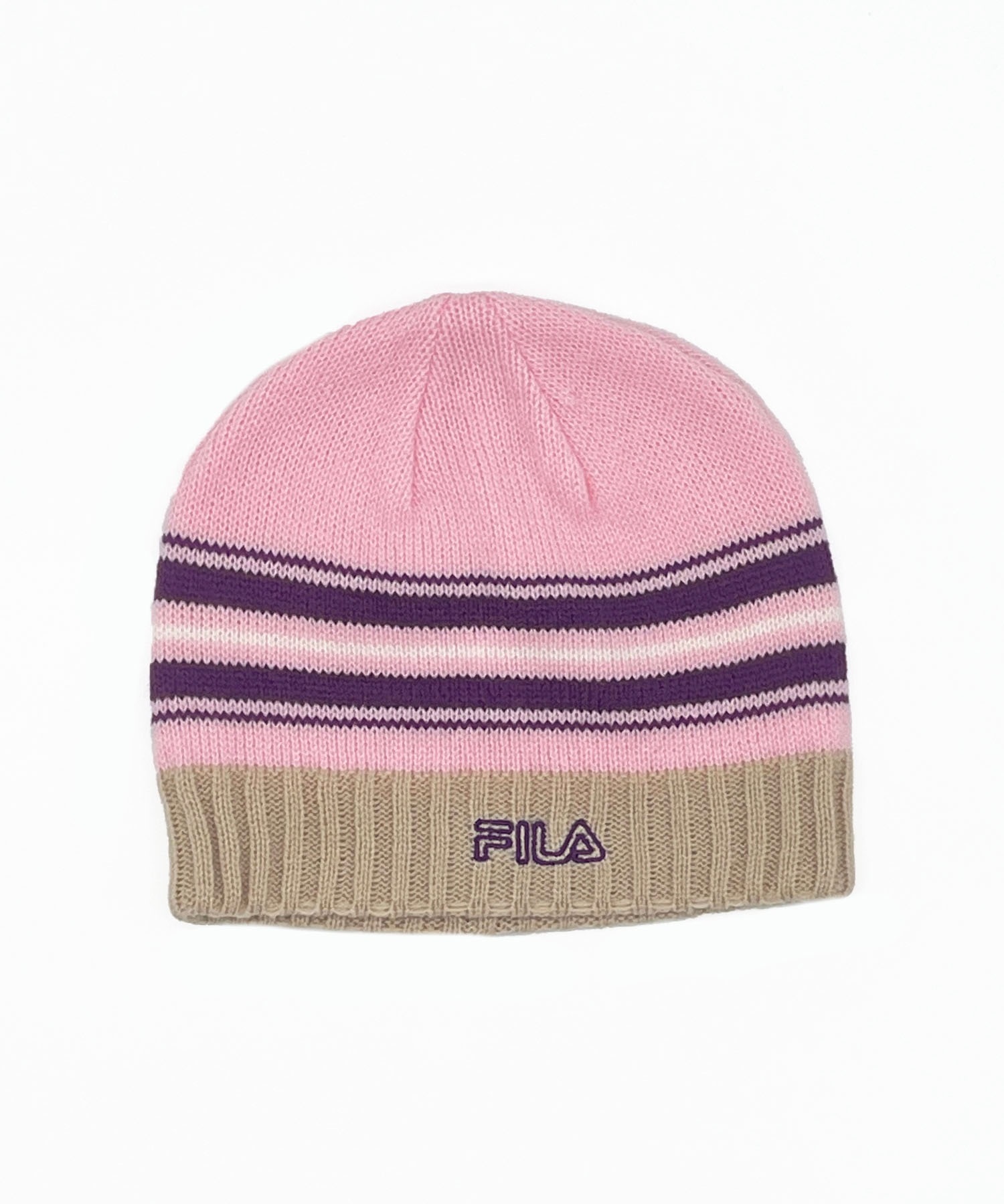 FILA フィラ キッズ ビーニー ニット帽 ロゴ FLK STRIPE BEANIE