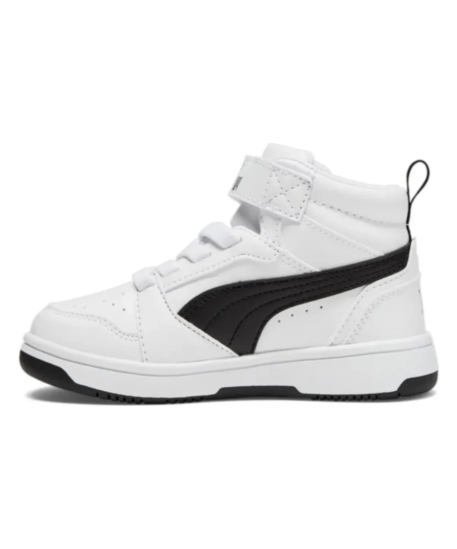 PUMA ホワイト デニム ハイカットスニーカー PUMA プーマ スニーカー キッズ ジュニア ハイカット リバウンド V6