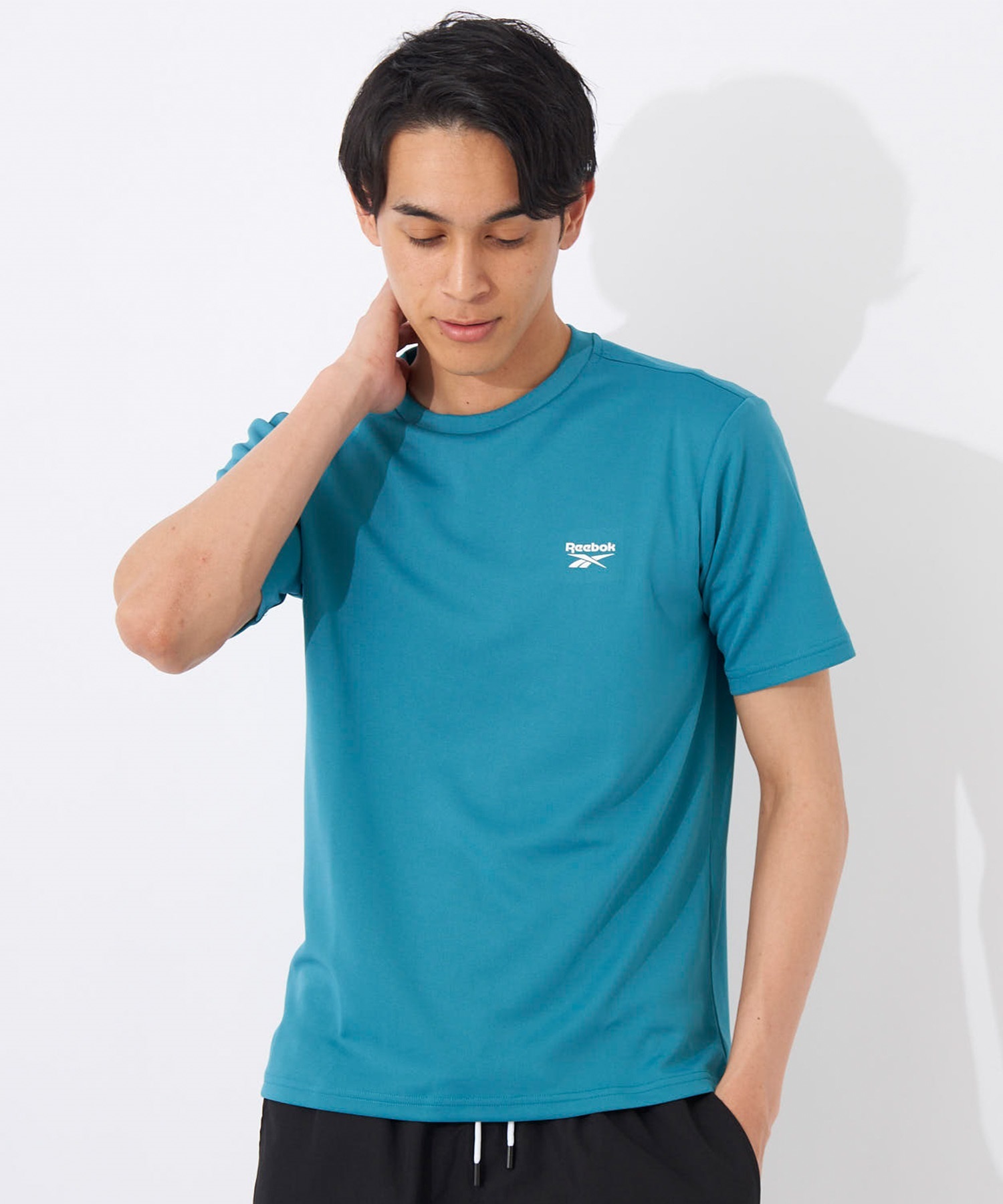 Reebok リーボック 水着 ラッシュガード 半袖 Tシャツ メンズ ワンポイント ロゴ 水陸両用 UVカット 420760C(WT-M)