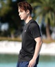Reebok リーボック 水着 ラッシュガード 半袖 Tシャツ メンズ ワンポイント ロゴ 水陸両用 UVカット 420760C(WT-M)