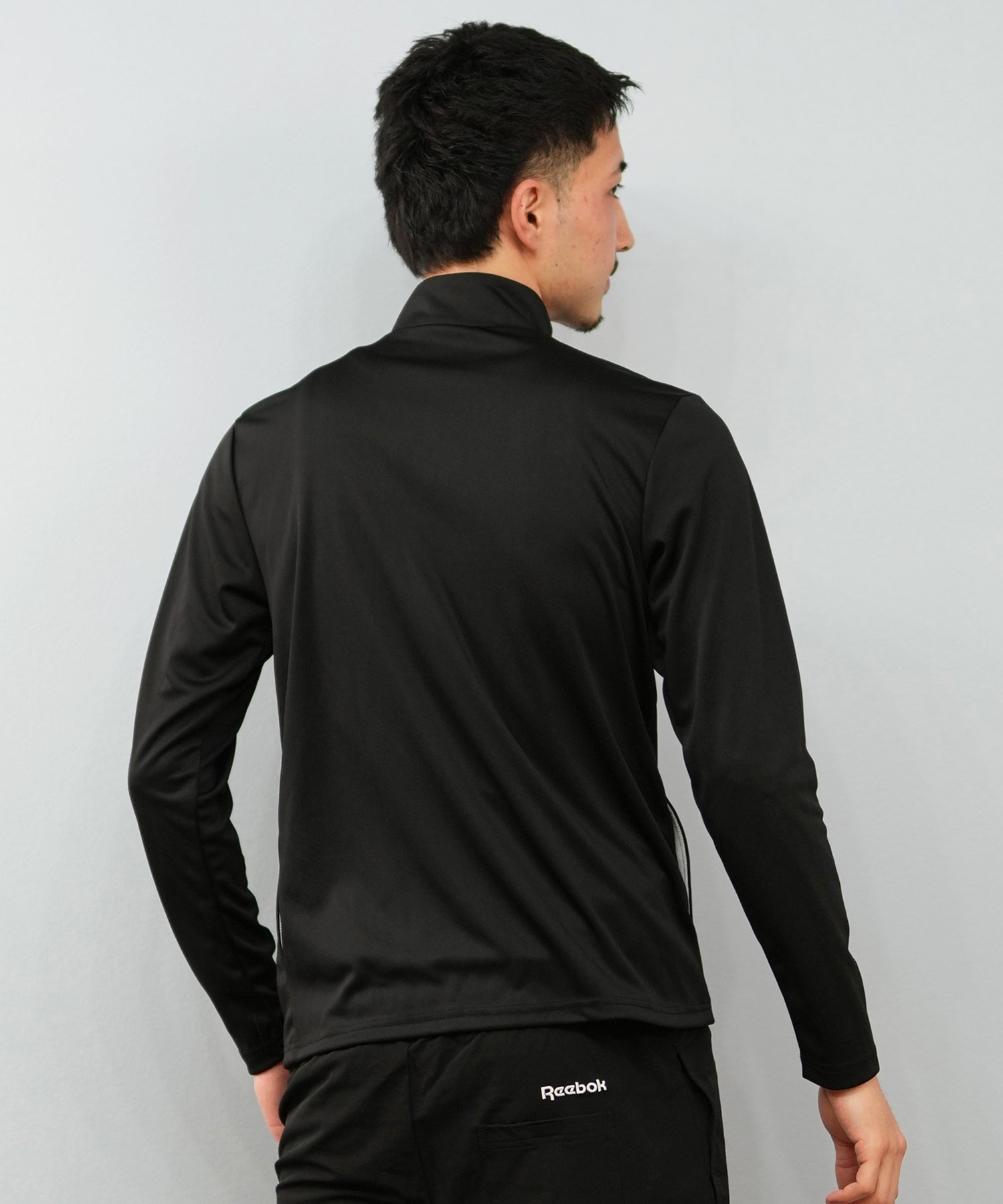 Reebok リーボック 水着 ラッシュガード 長袖 ジップアップ ハイネック メンズ UVカット UVジャケット 420768(NV-M)