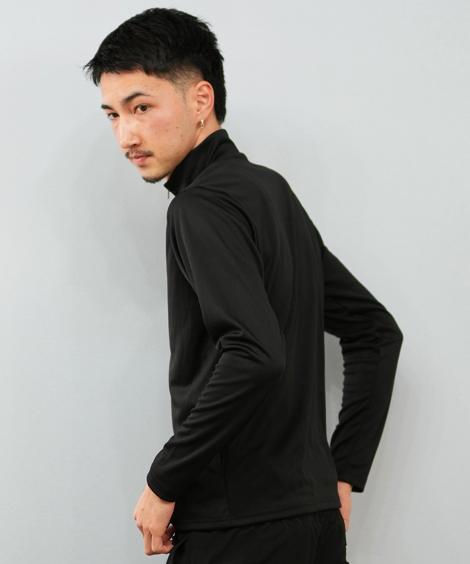 Reebok リーボック 水着 ラッシュガード 長袖 ジップアップ ハイネック メンズ UVカット UVジャケット 420768(NV-M)