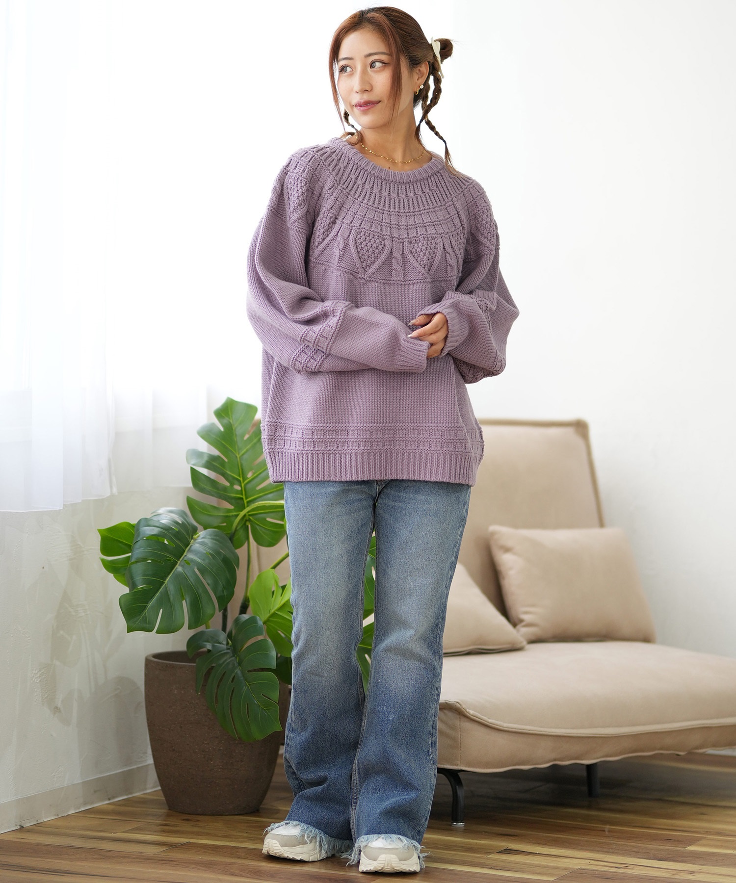 RIKKA FEMME リッカファム ニット レディース セーター ケーブルニット