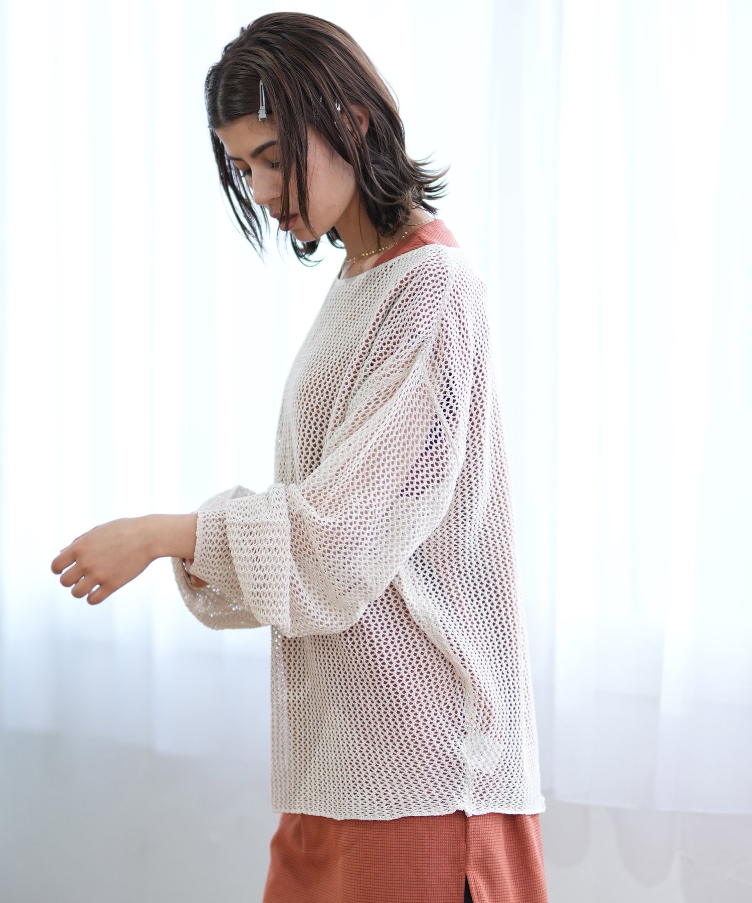 RIKKA FEMME リッカファム ニット レディース セーター 透かし編み