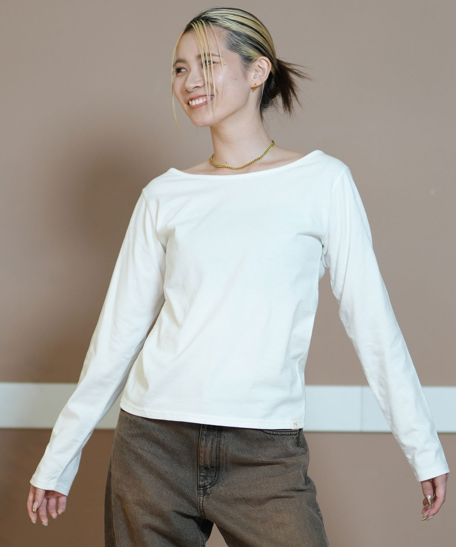 RIKKA FEMME リッカファム 長袖 Tシャツ ロンT ボートネック