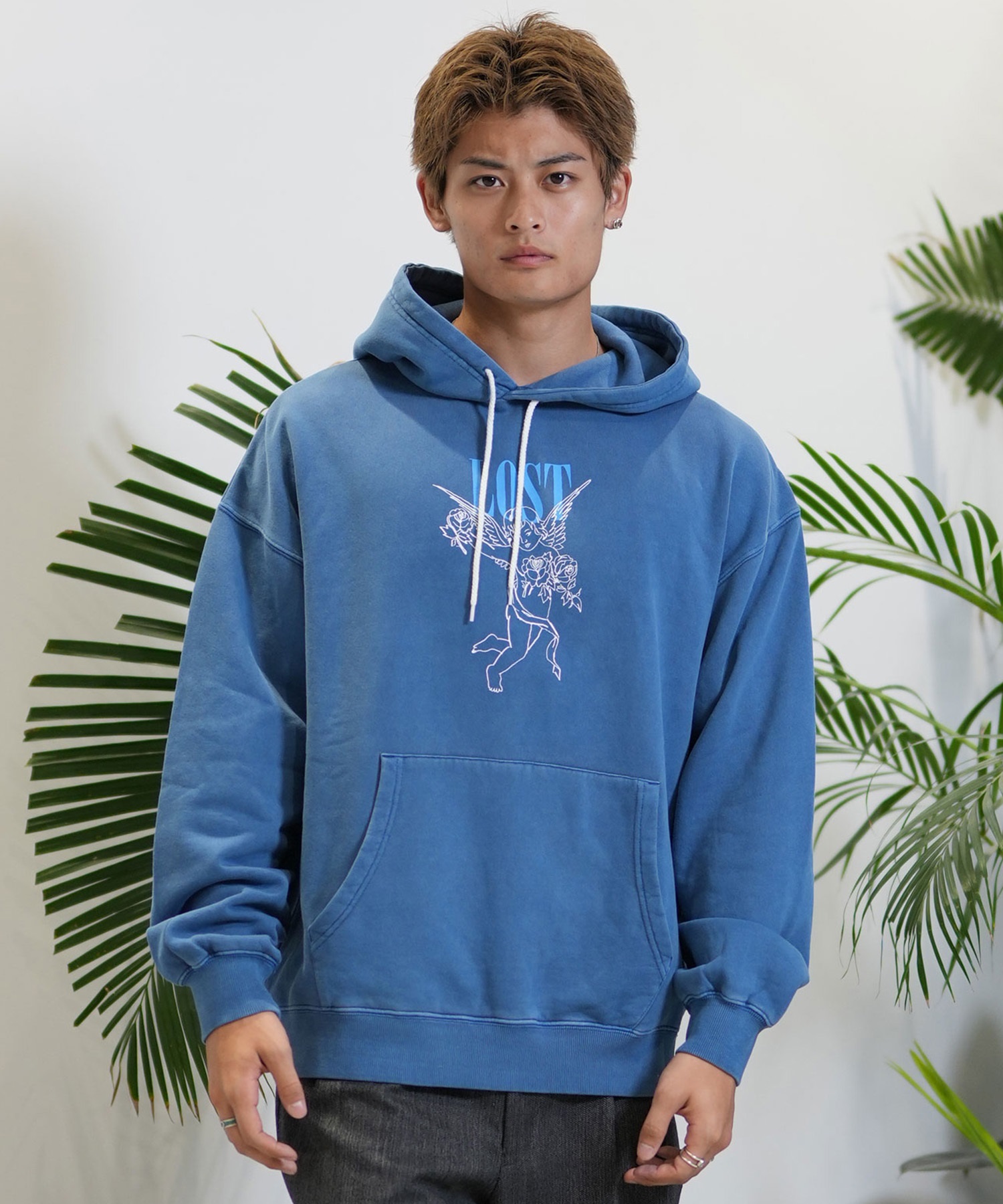 LOST ロスト パーカー プルオーバー メンズ バックプリント 裏起毛