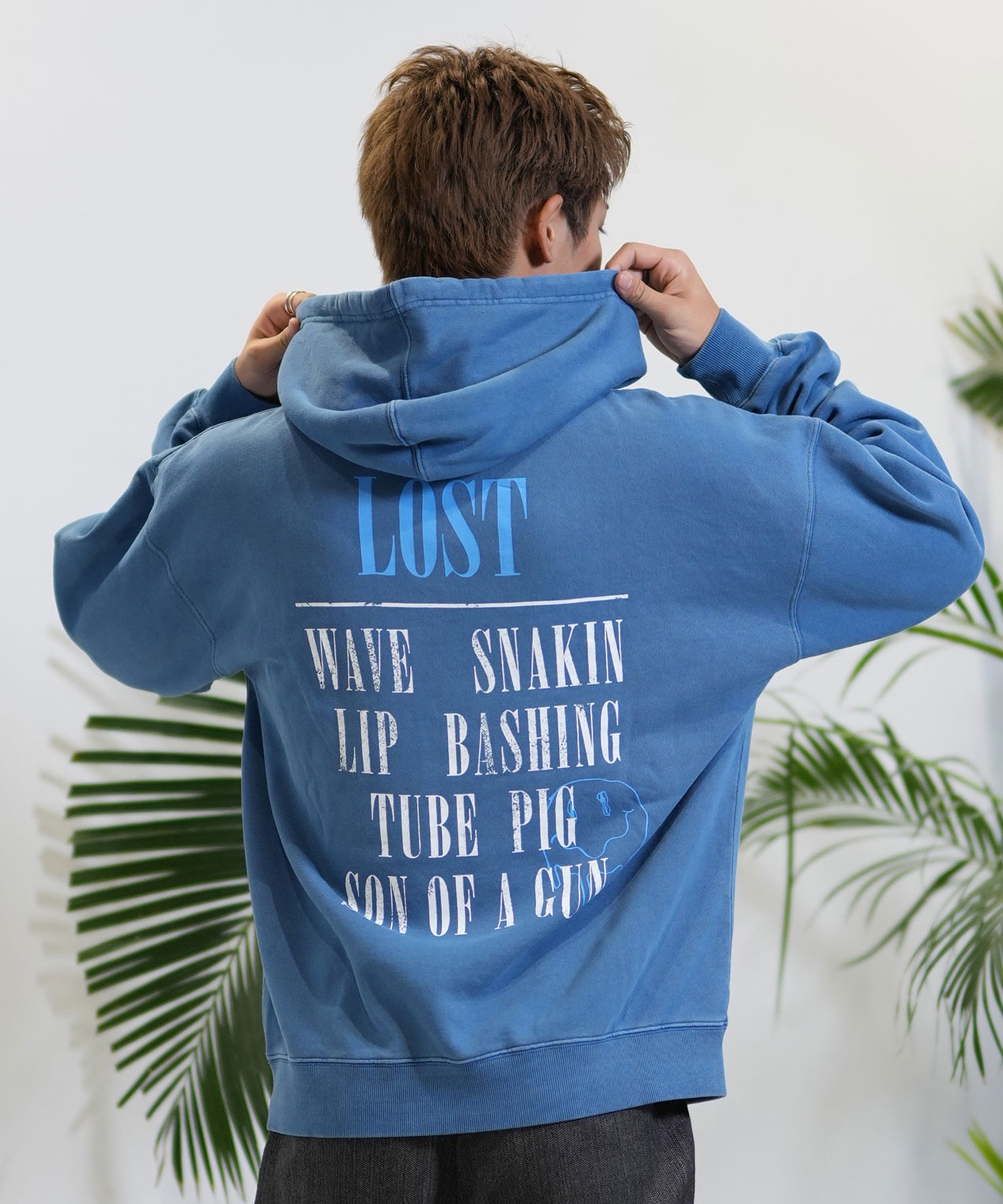 LOST ロスト パーカー プルオーバー メンズ バックプリント 裏起毛