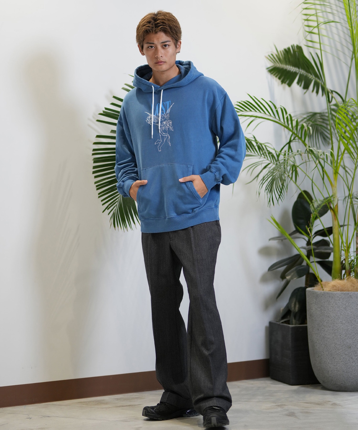 LOST ロスト パーカー プルオーバー メンズ バックプリント 裏起毛