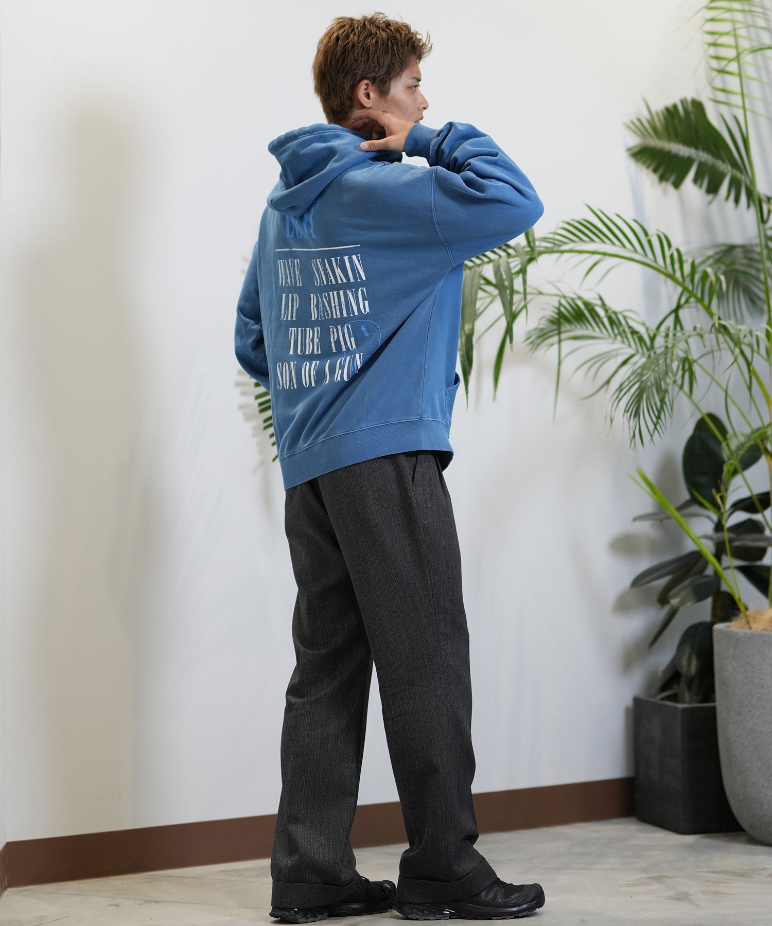 LOST ロスト パーカー プルオーバー メンズ バックプリント 裏起毛