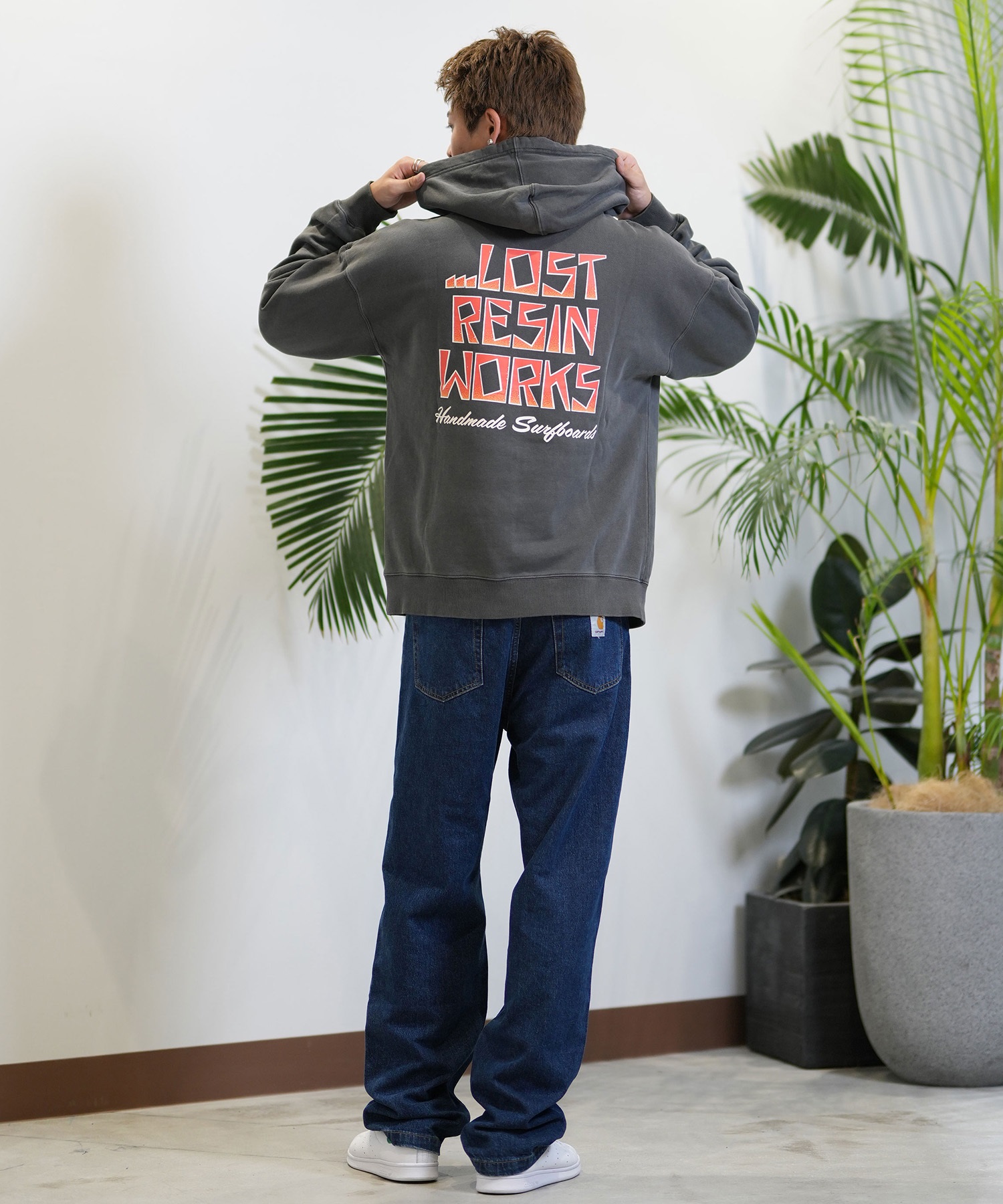 LOST ロスト パーカー プルオーバー メンズ バックプリント 裏起毛