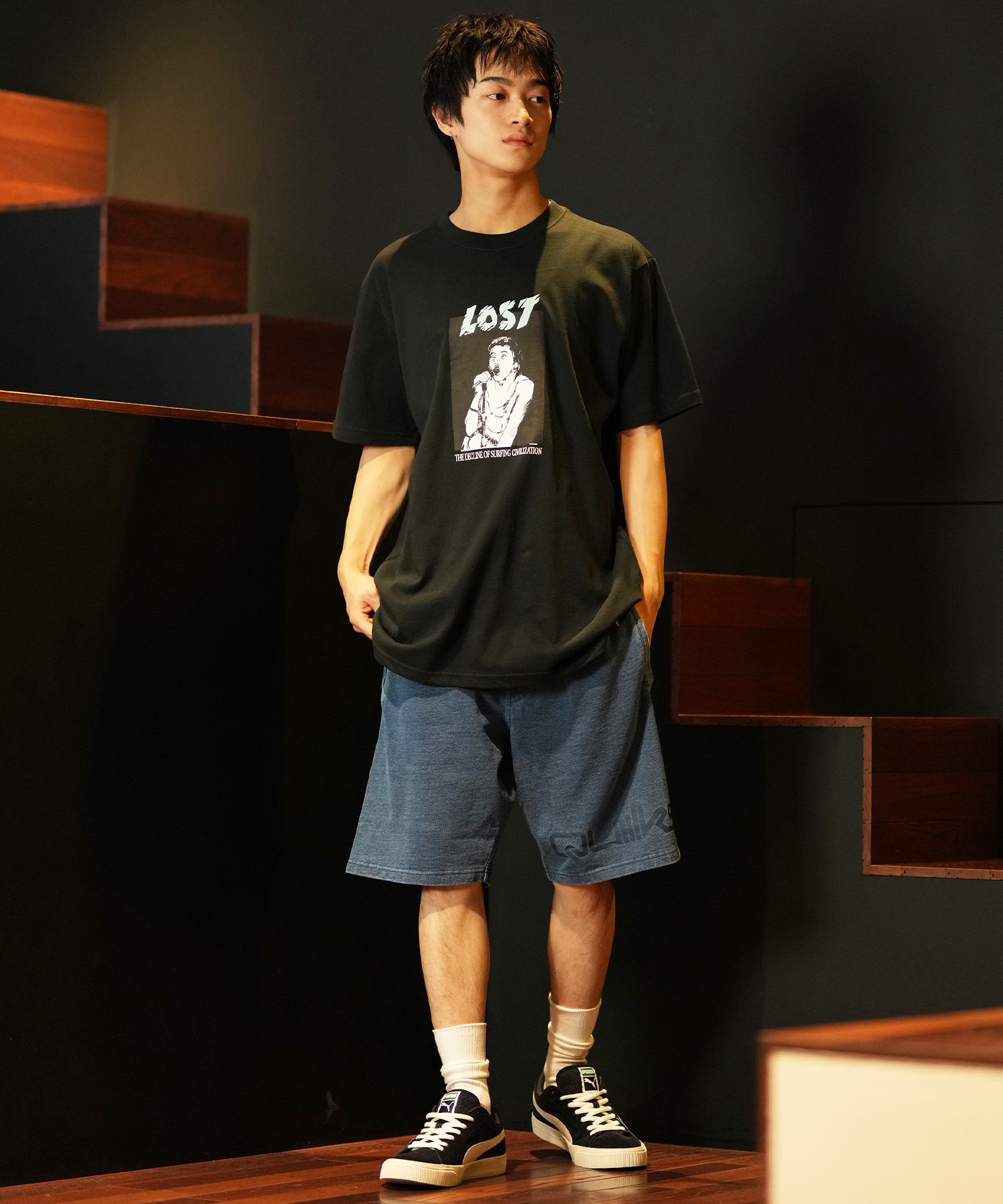 LOST ロスト 半袖 Tシャツ メンズ フロントプリント バックプリント