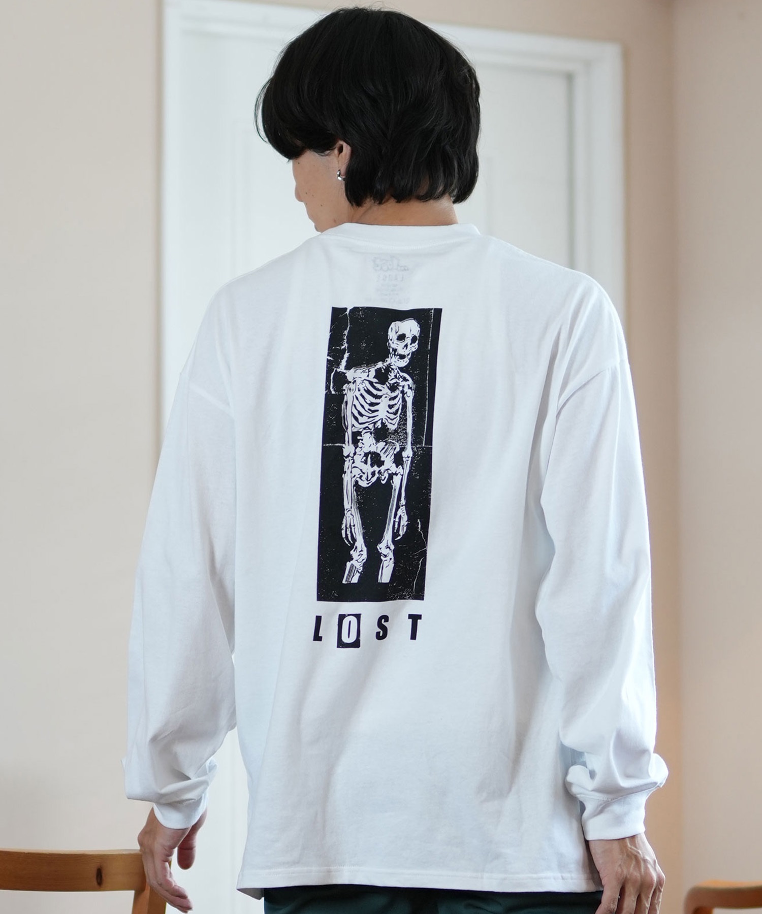LOST ロスト 長袖 Tシャツ メンズ ロンT バックプリント DRAINED