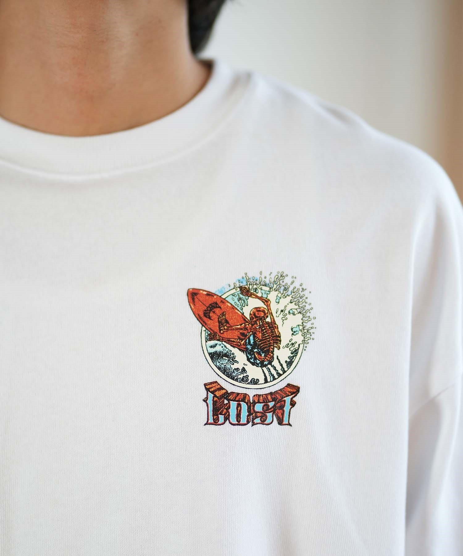 lost ロスト 長袖 Tシャツ メンズ ロンT ヘビーウェイト バックプリント ムラサキスポーツ限定 L24F2201(PIGBK-M)