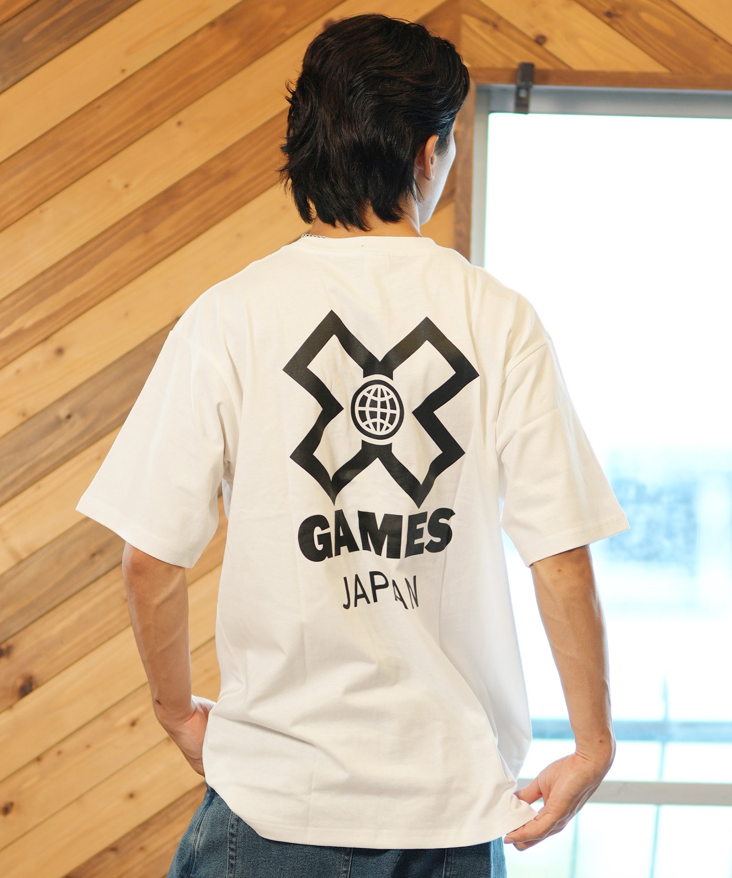 X-GAMES エックスゲームズ メンズ 半袖 Tシャツ バックプリント ユニ