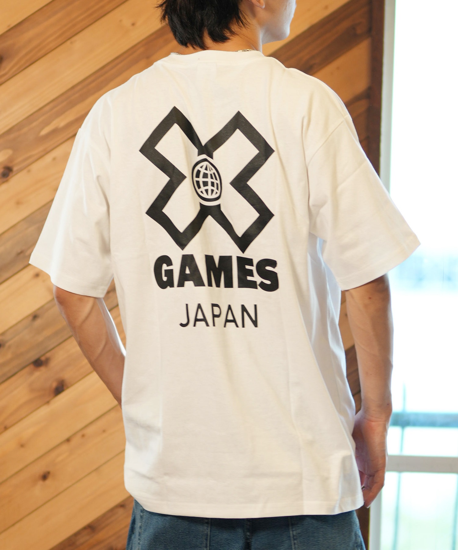 X-GAMES エックスゲームズ メンズ 半袖 Tシャツ バックプリント ユニ