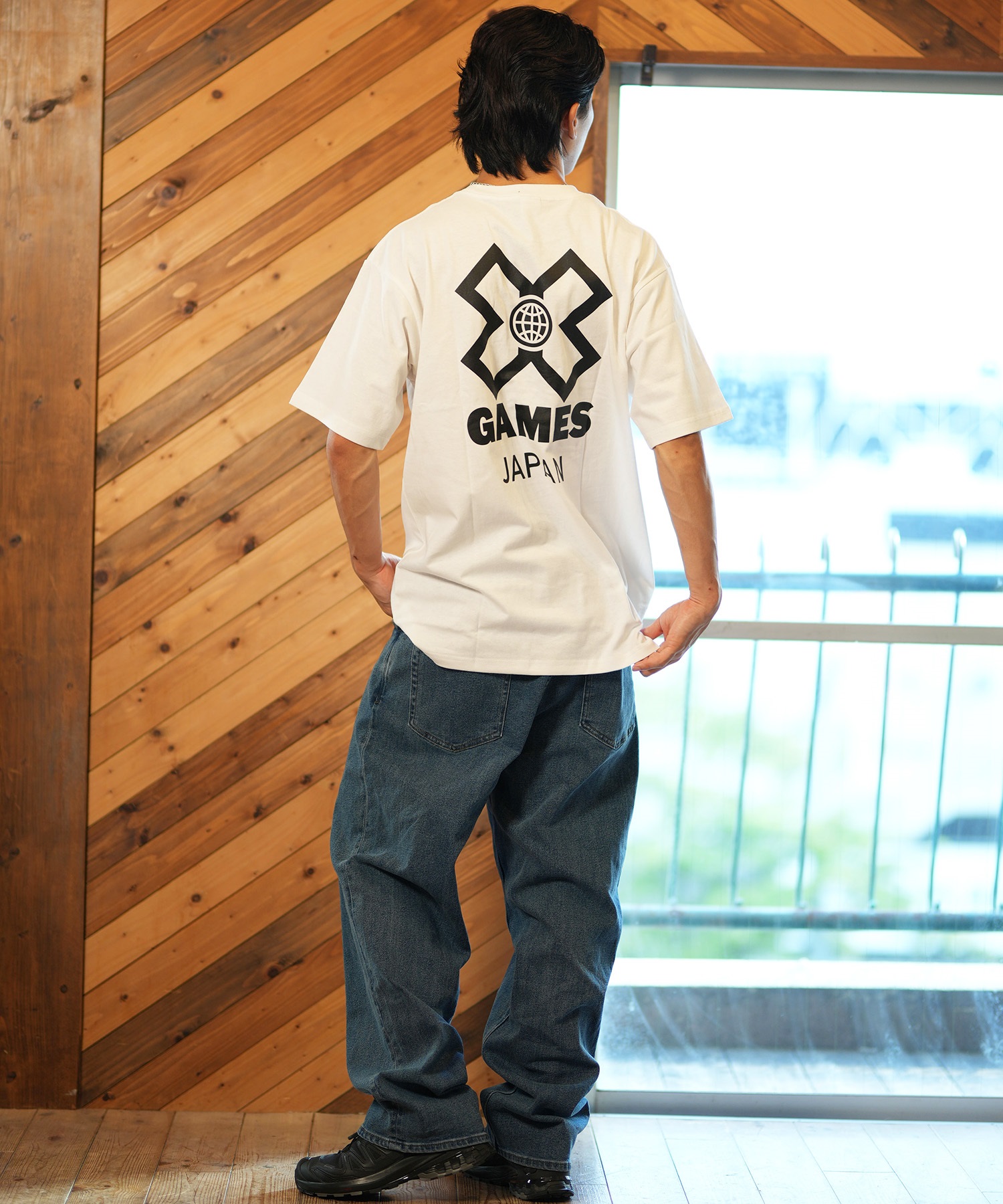 X-GAMES エックスゲームズ メンズ 半袖 Tシャツ バックプリント ユニ 