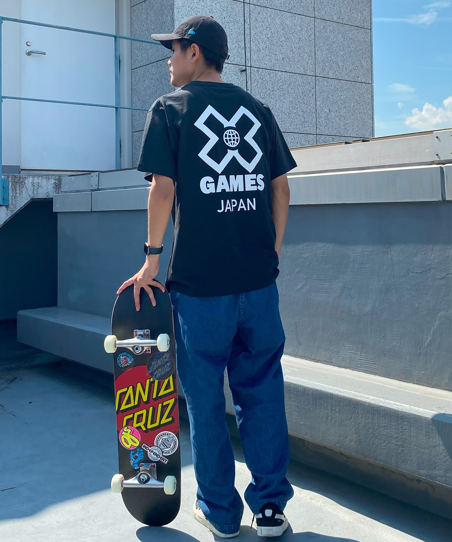 X-GAMES エックスゲームズ メンズ 半袖 Tシャツ バックプリント ユニ