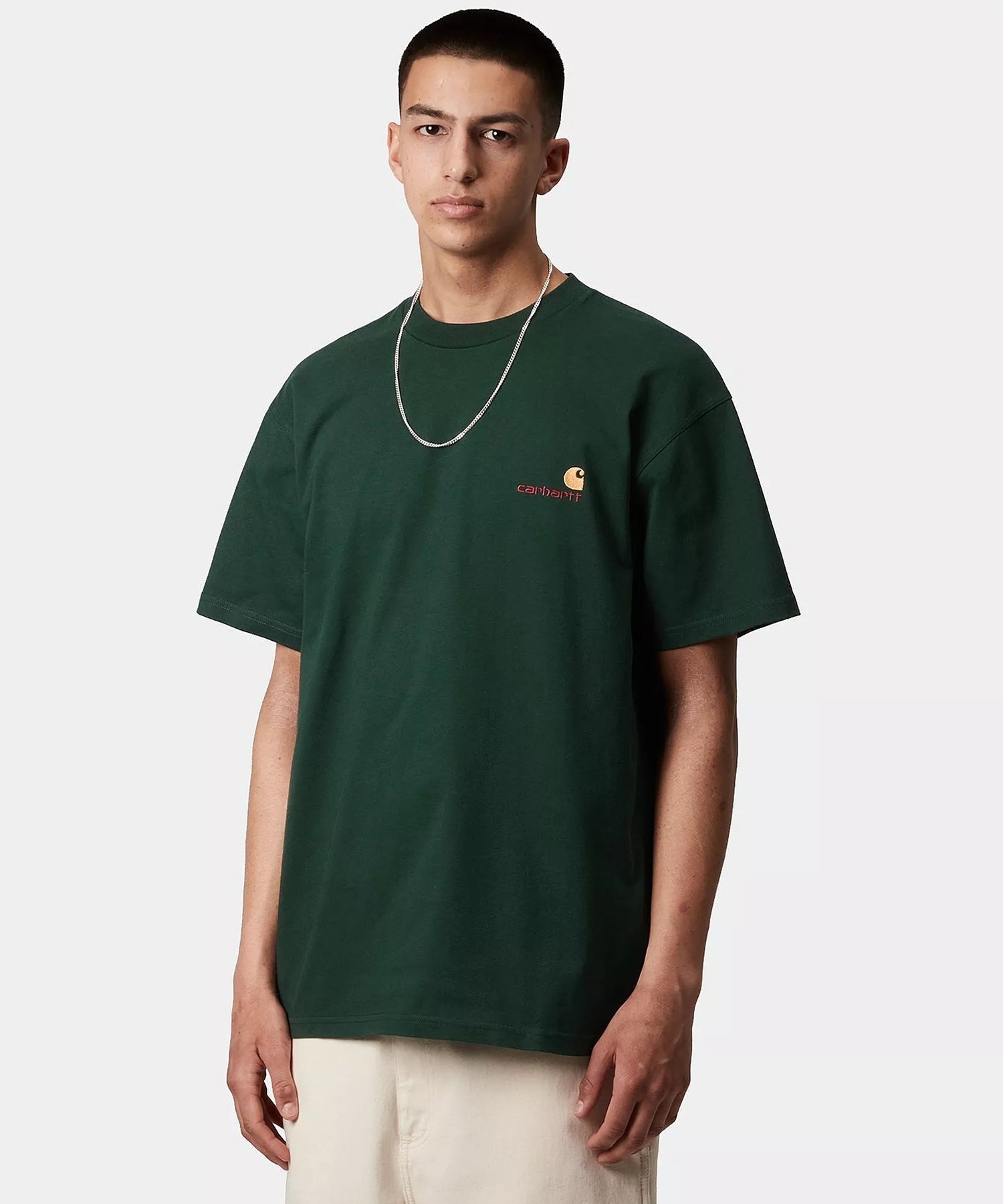 Carhartt WIP カーハートダブリューアイピー 半袖 Tシャツ メンズ ショートスリーブアメリカンスクリプトTシャツ S/S AMERICAN SCRIPT T-SHIRT I029956(WHITE-S)