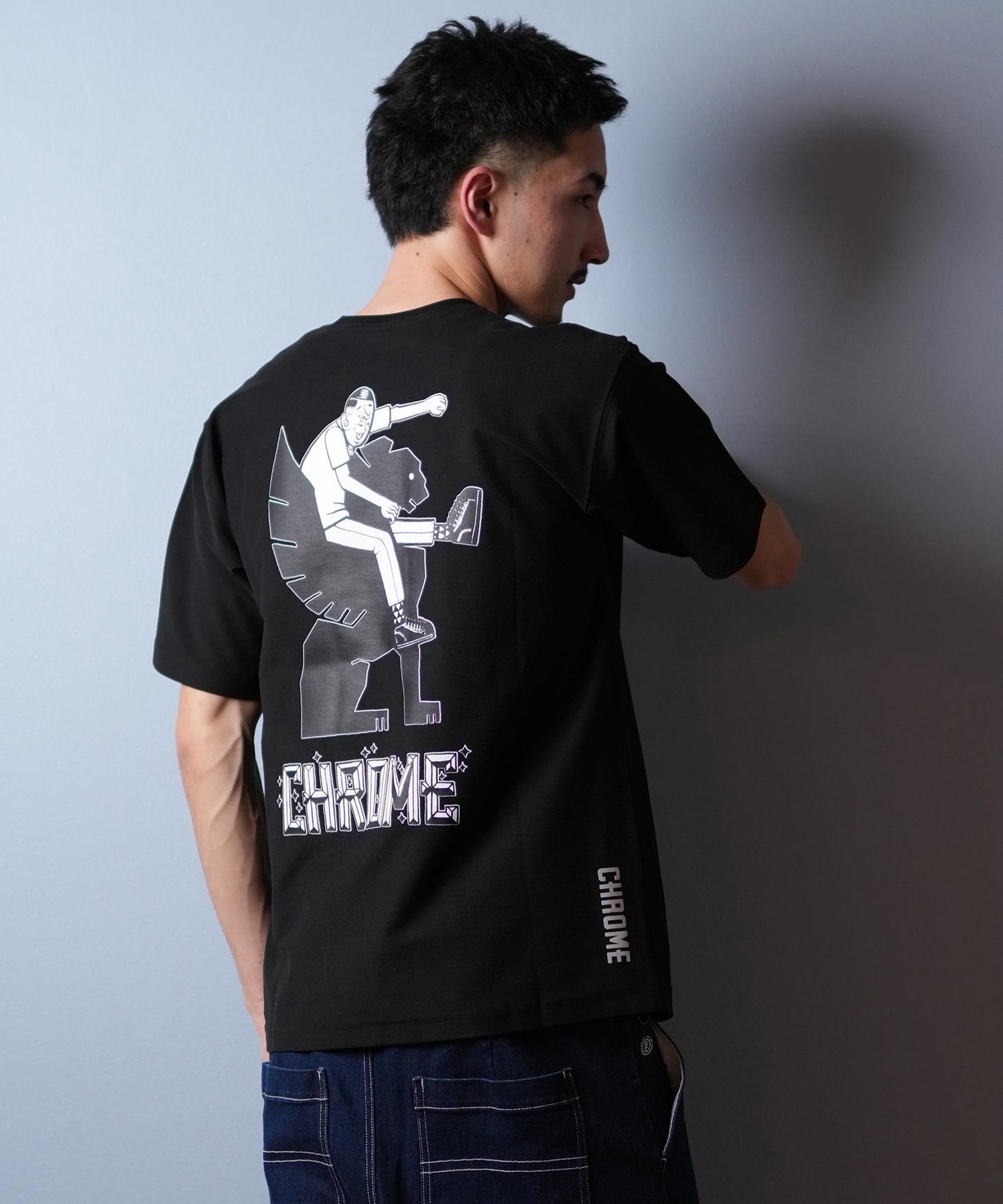 CHROME クローム 半袖 Tシャツ メンズ バックプリント オーバーサイズ