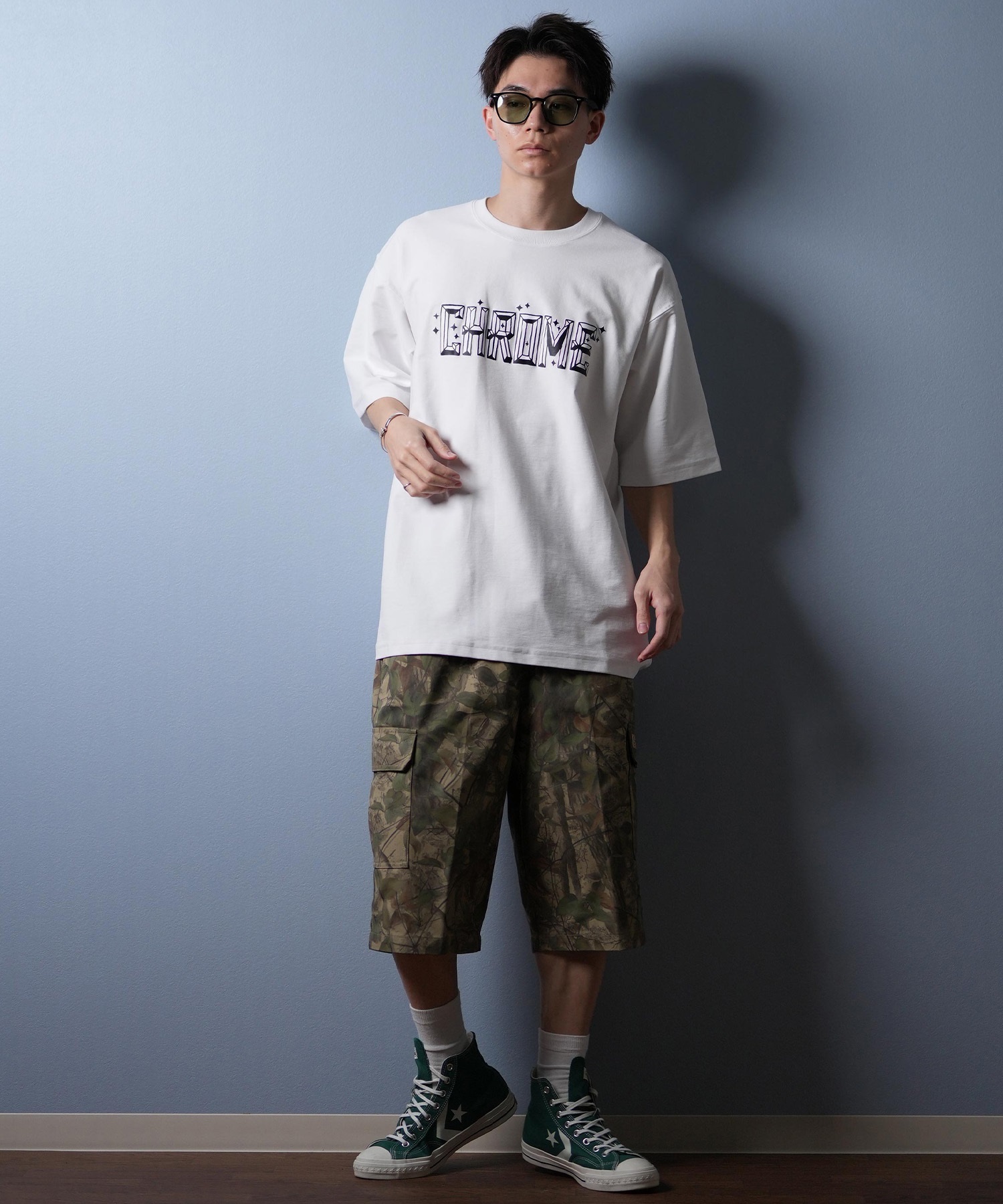CHROME クローム 半袖 Tシャツ メンズ バックプリント オーバー