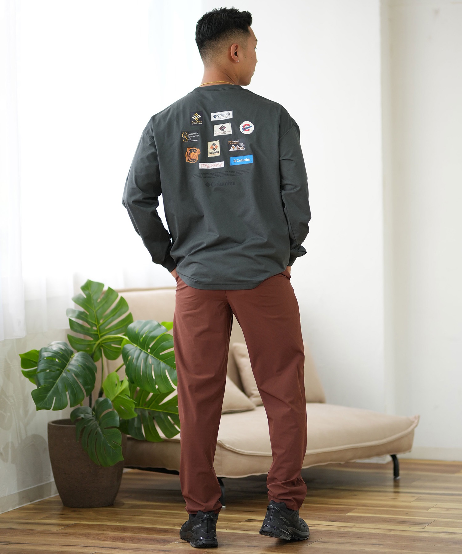 Columbia コロンビア 長袖 Tシャツ メンズ ロンT バックプリント