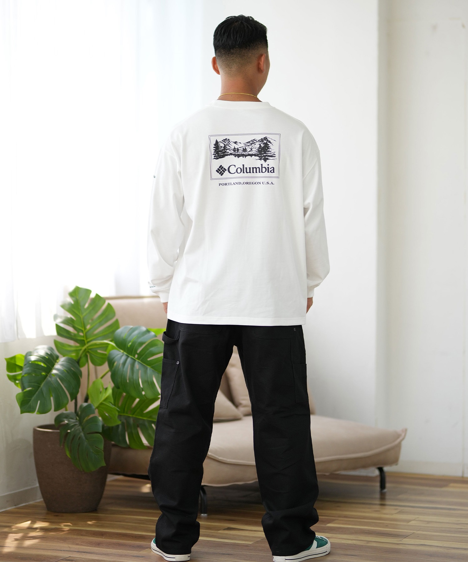 Columbia コロンビア 長袖 Tシャツ メンズ ロンT バックプリント