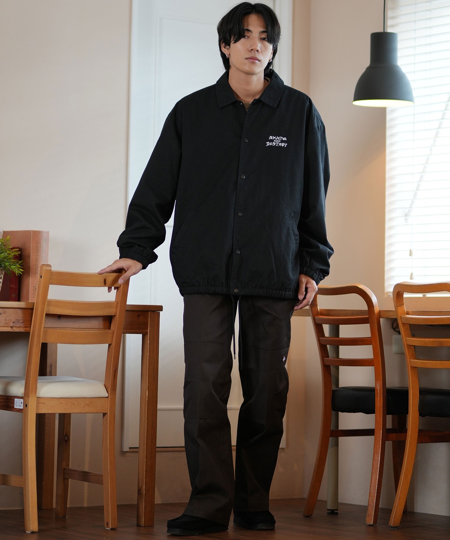 A-030) レア THRASHER x MANIK コーチジャケット 黒 M